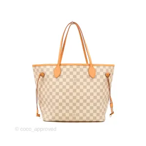 Louis Vuitton Neverfull MM Damier Azur Canvas Tote Bag