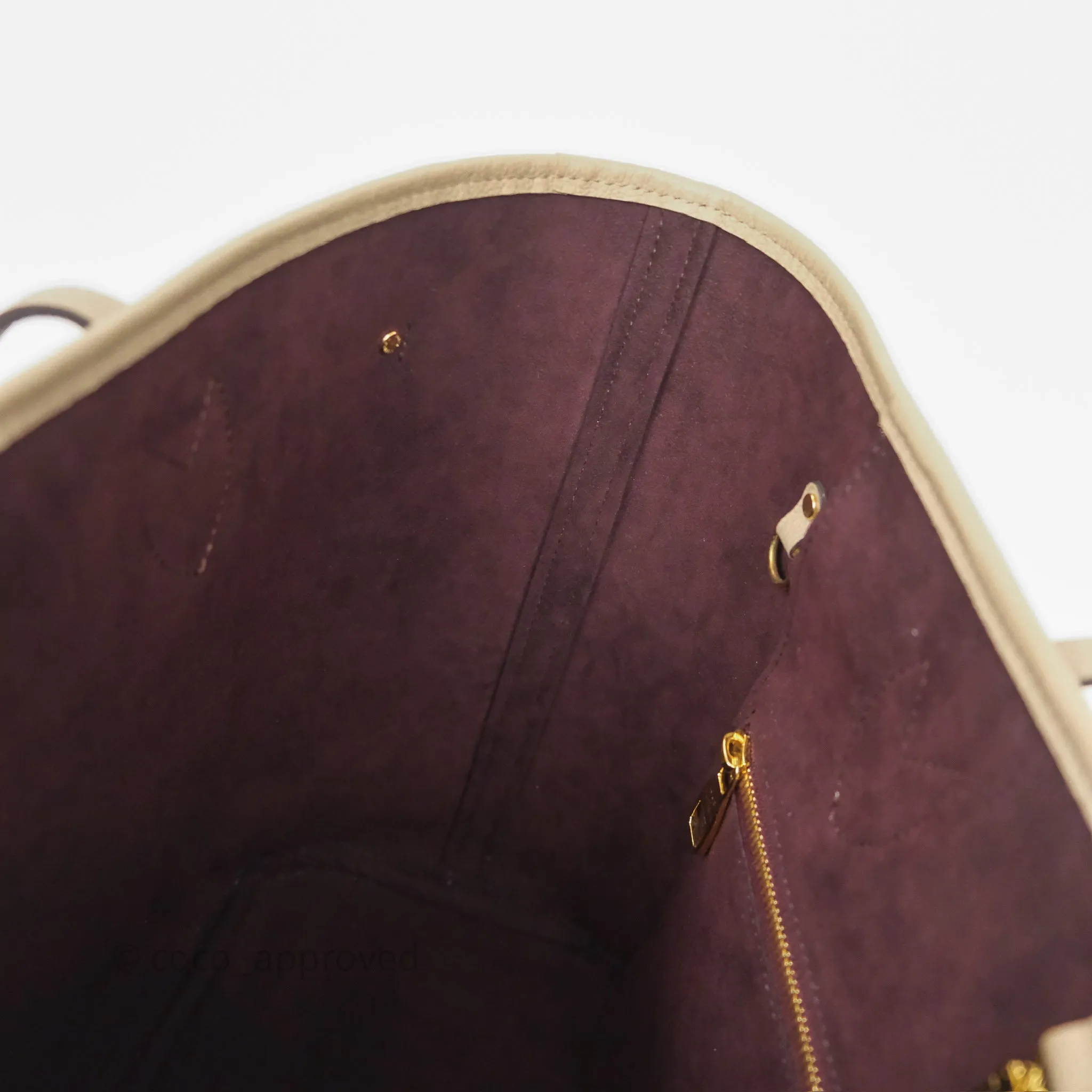 Louis Vuitton Neverfull MM Monogram Empreinte Leather Tourterelle