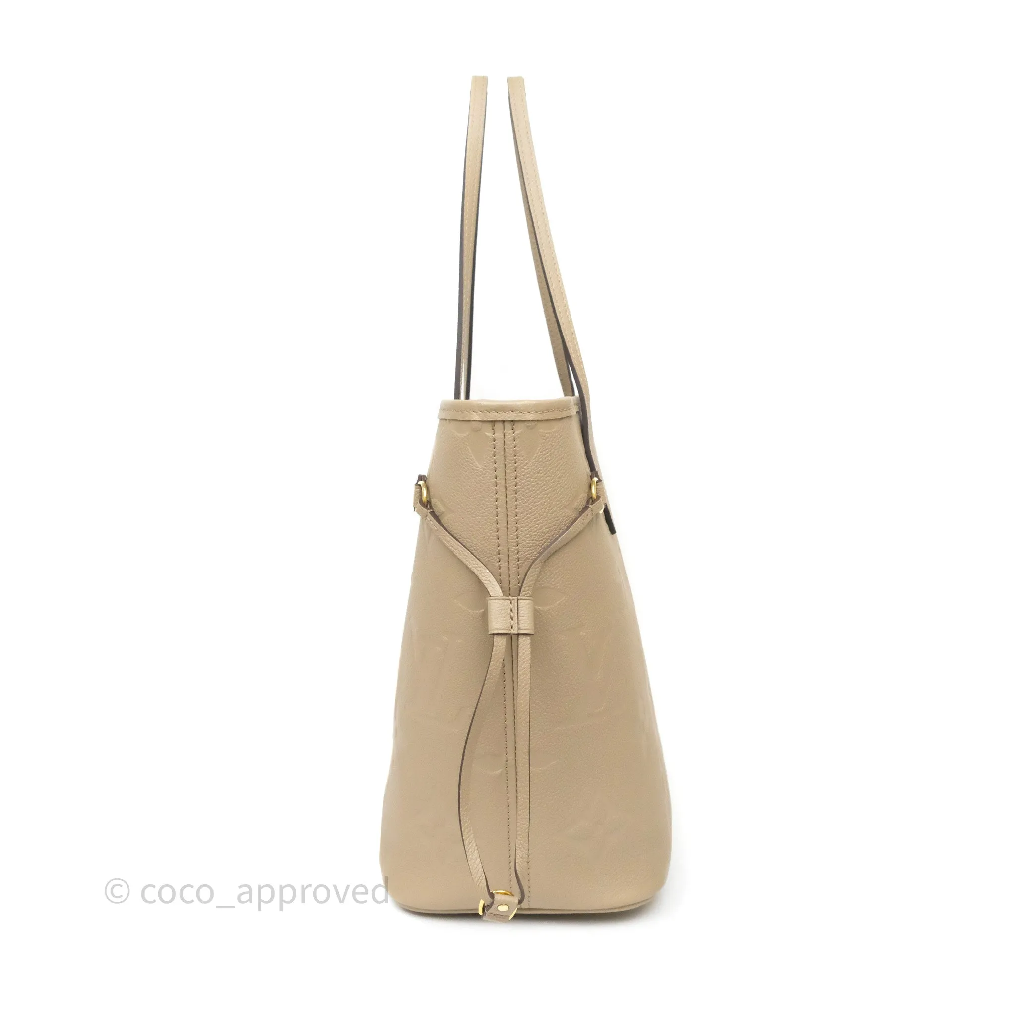 Louis Vuitton Neverfull MM Monogram Empreinte Leather Tourterelle
