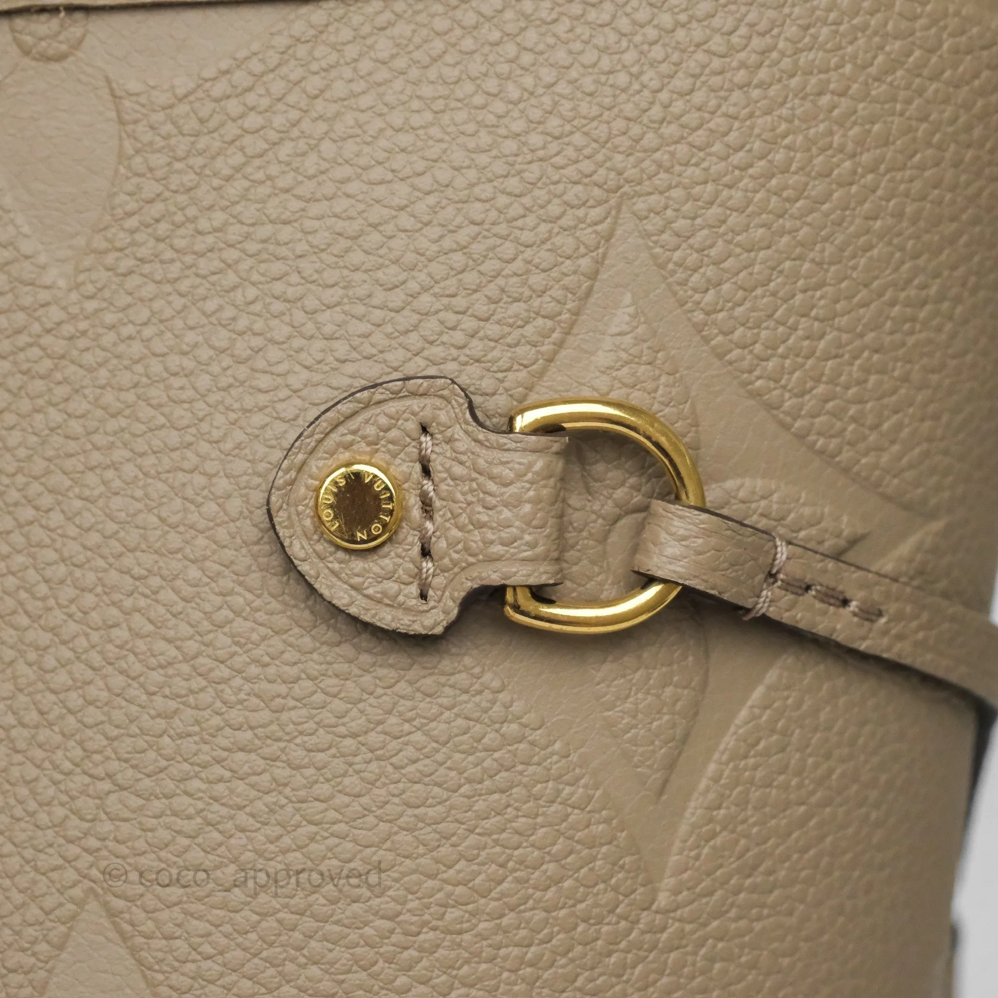 Louis Vuitton Neverfull MM Monogram Empreinte Leather Tourterelle