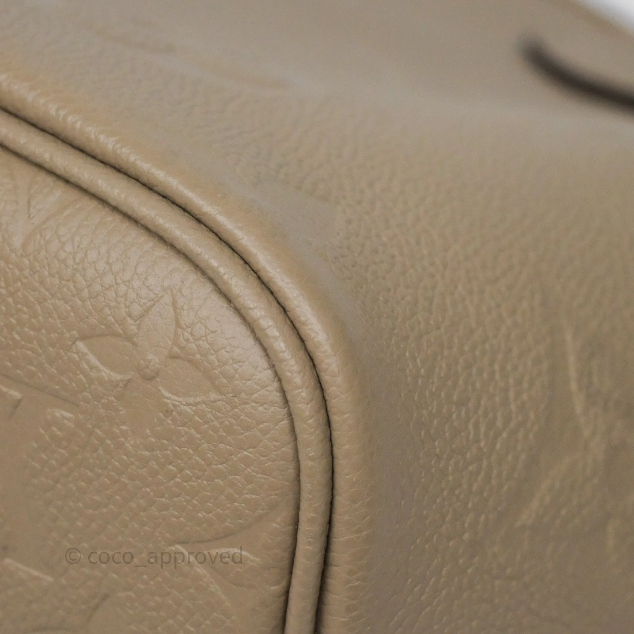 Louis Vuitton Neverfull MM Monogram Empreinte Leather Tourterelle