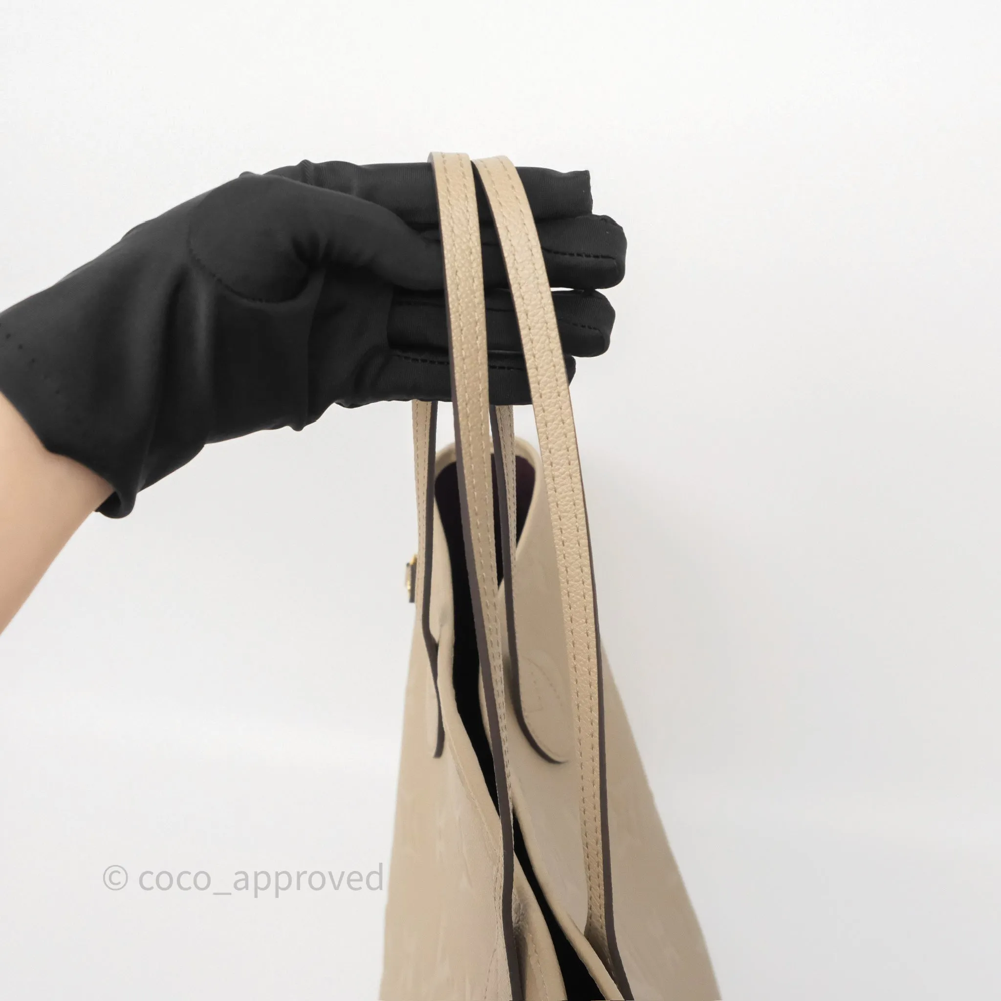 Louis Vuitton Neverfull MM Monogram Empreinte Leather Tourterelle