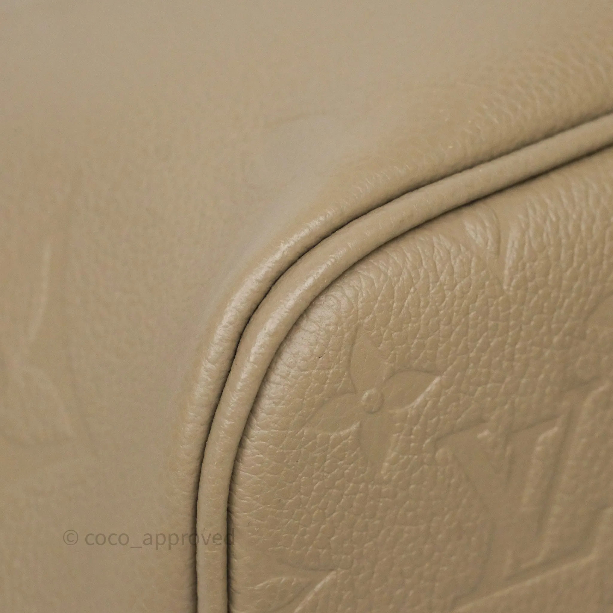 Louis Vuitton Neverfull MM Monogram Empreinte Leather Tourterelle