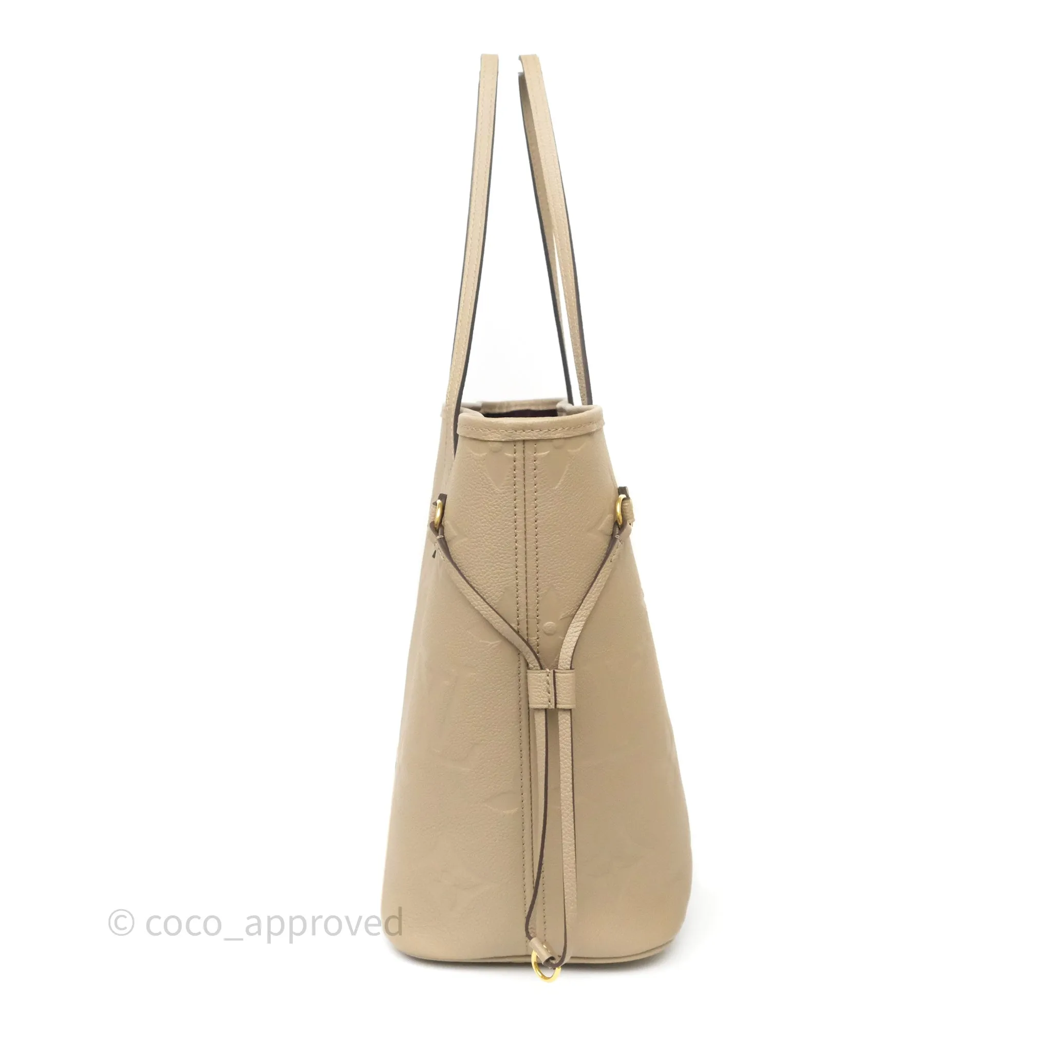Louis Vuitton Neverfull MM Monogram Empreinte Leather Tourterelle