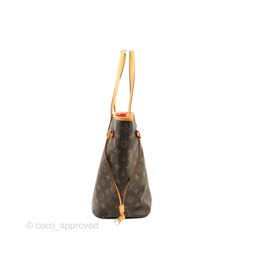 Louis Vuitton Neverfull MM Tote Bag Monogram Canvas Fuchsia