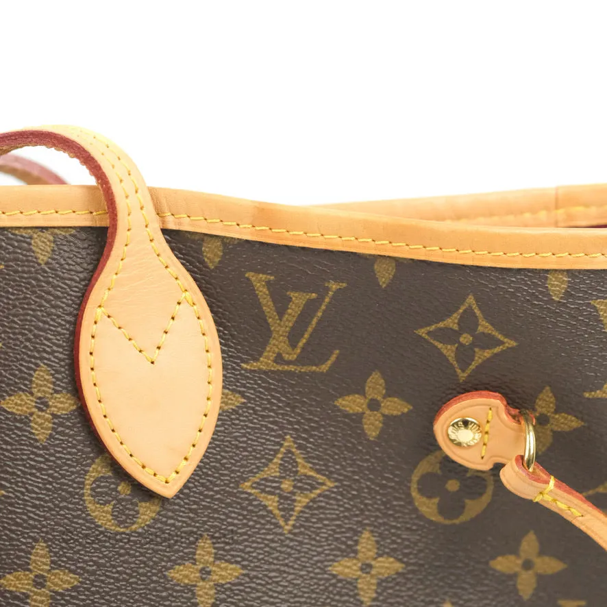 Louis Vuitton Neverfull MM Tote Bag Monogram Canvas Fuchsia