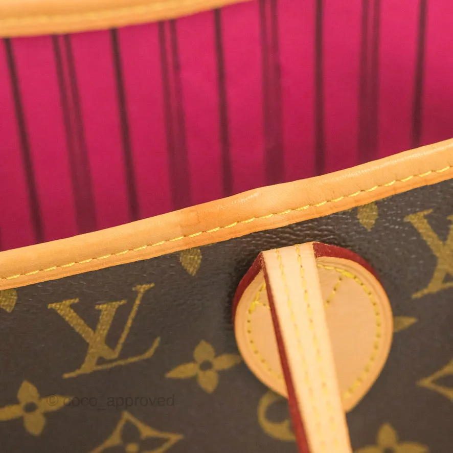Louis Vuitton Neverfull MM Tote Bag Monogram Canvas Fuchsia