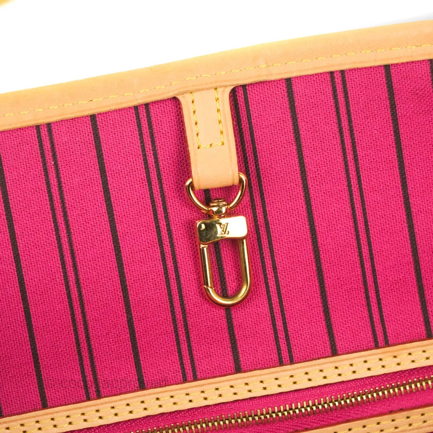 Louis Vuitton Neverfull MM Tote Bag Monogram Canvas Fuchsia