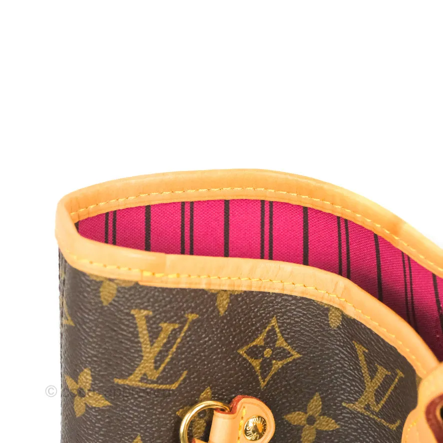 Louis Vuitton Neverfull MM Tote Bag Monogram Canvas Fuchsia