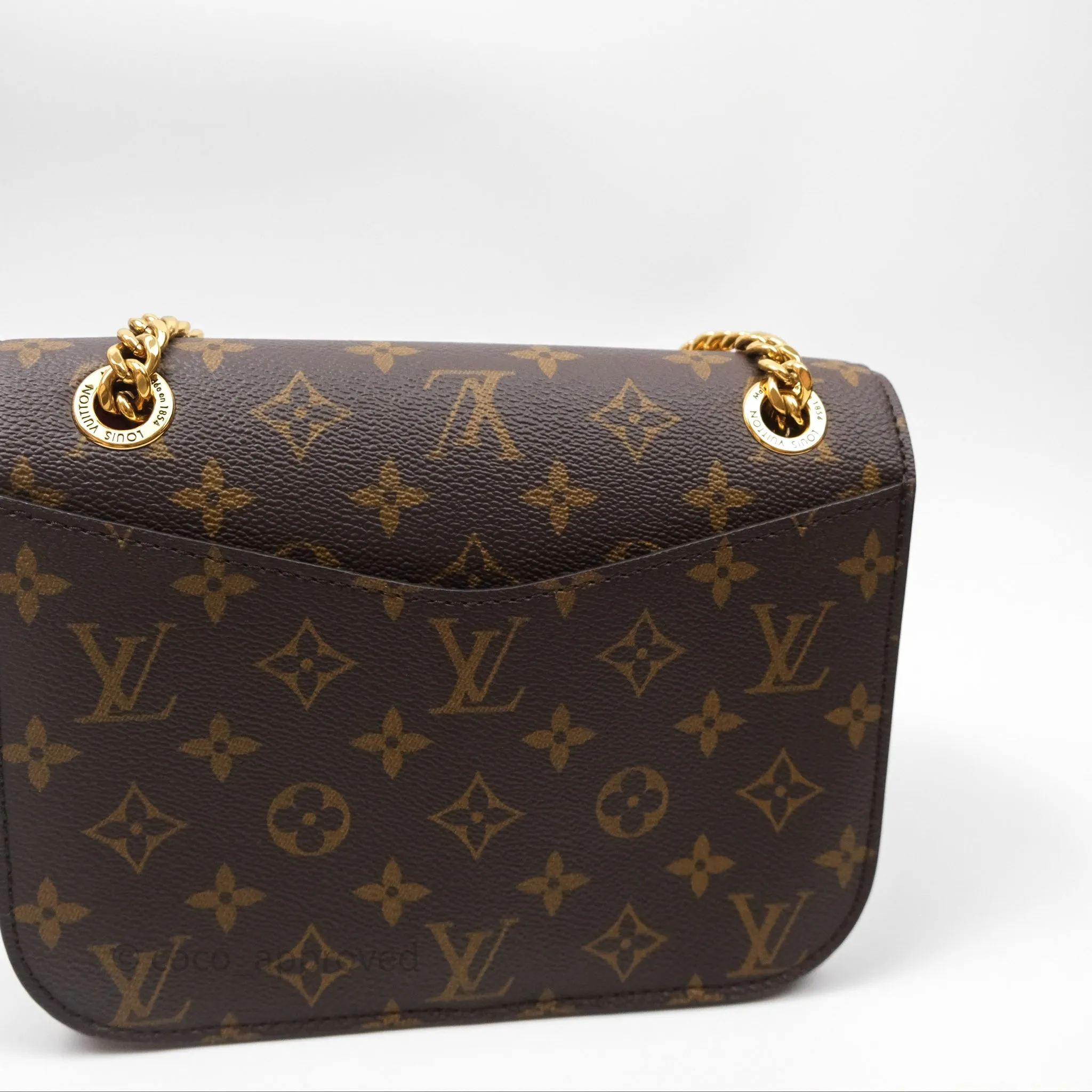 Louis Vuitton Passy Coated Canvas Monogram Gold Hardware