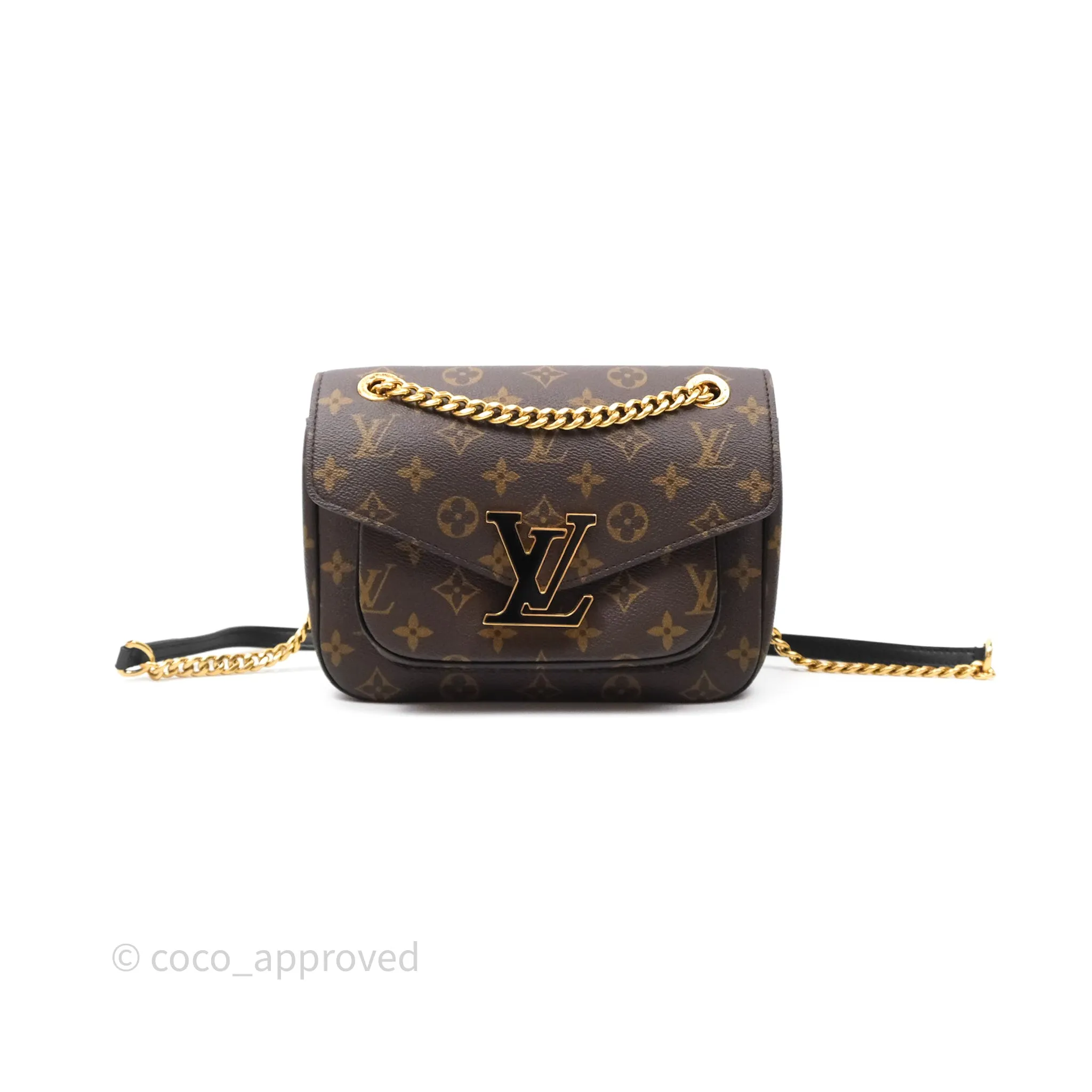 Louis Vuitton Passy Coated Canvas Monogram Gold Hardware
