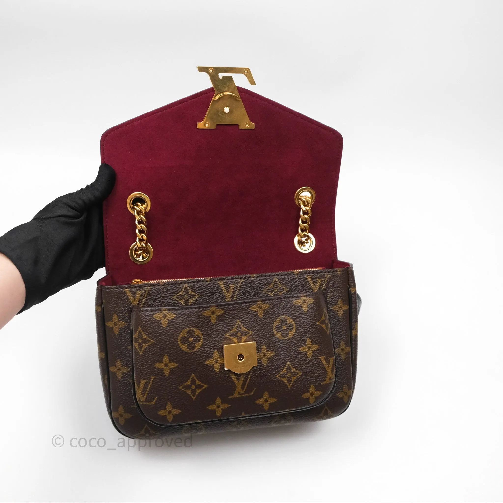 Louis Vuitton Passy Coated Canvas Monogram Gold Hardware