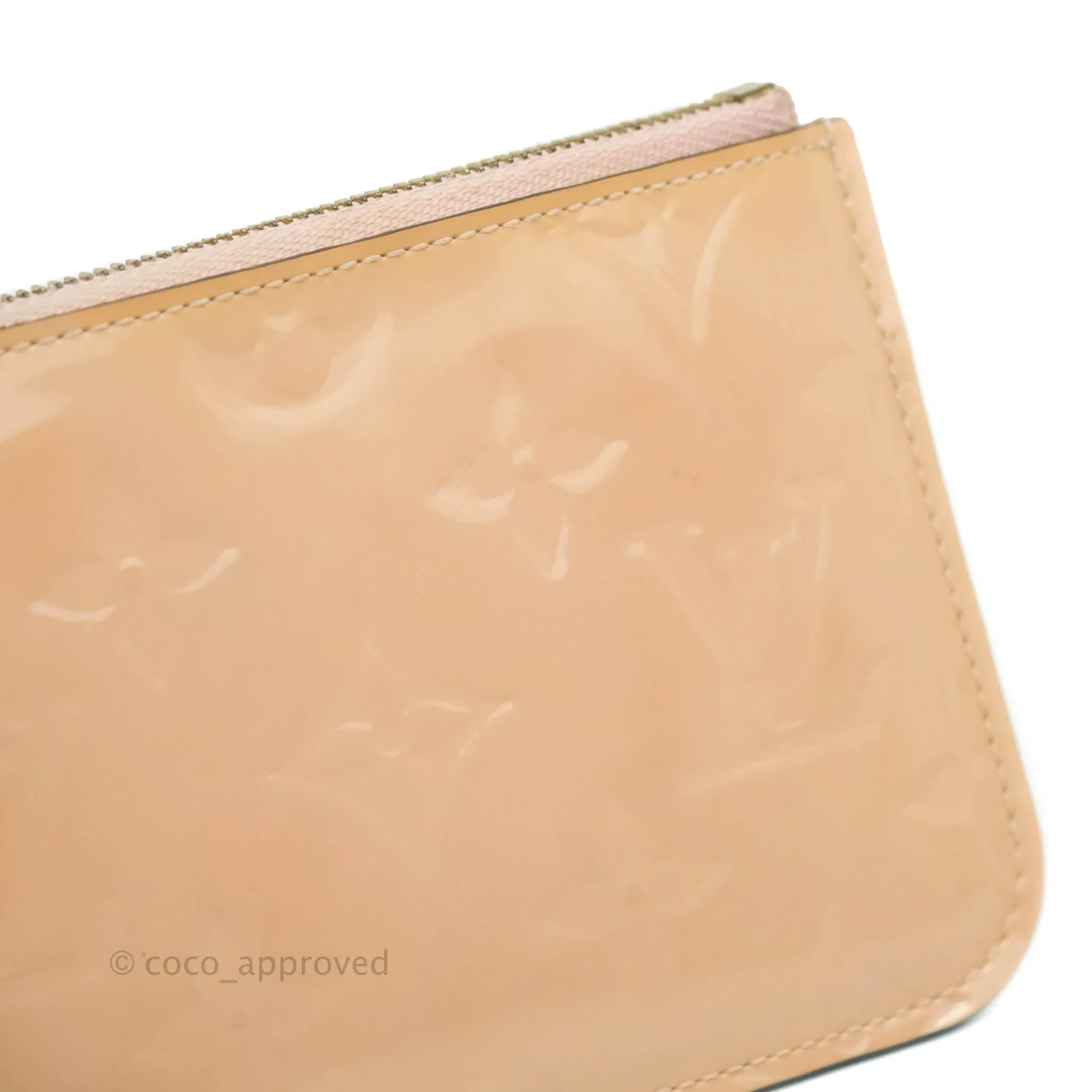 Louis Vuitton Pink Patent Key Pouch Gold Hardware