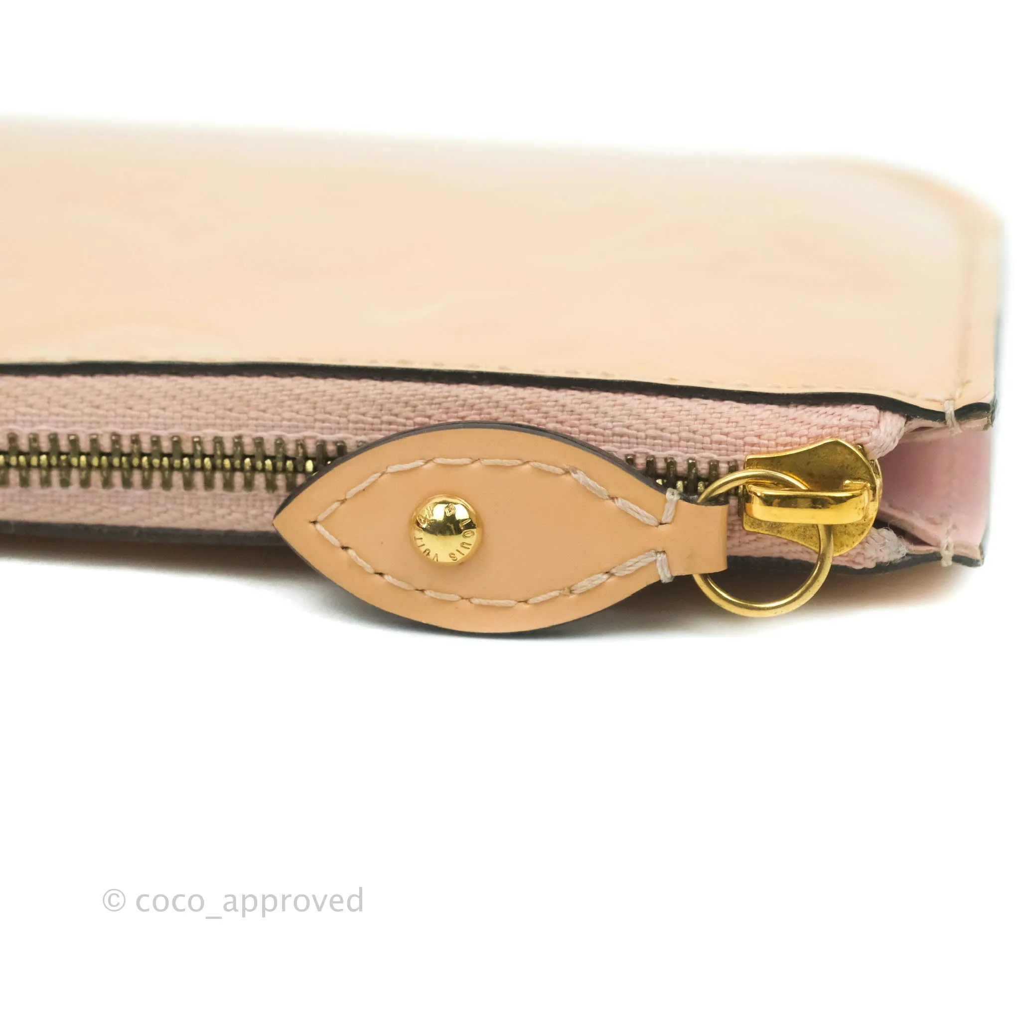 Louis Vuitton Pink Patent Key Pouch Gold Hardware