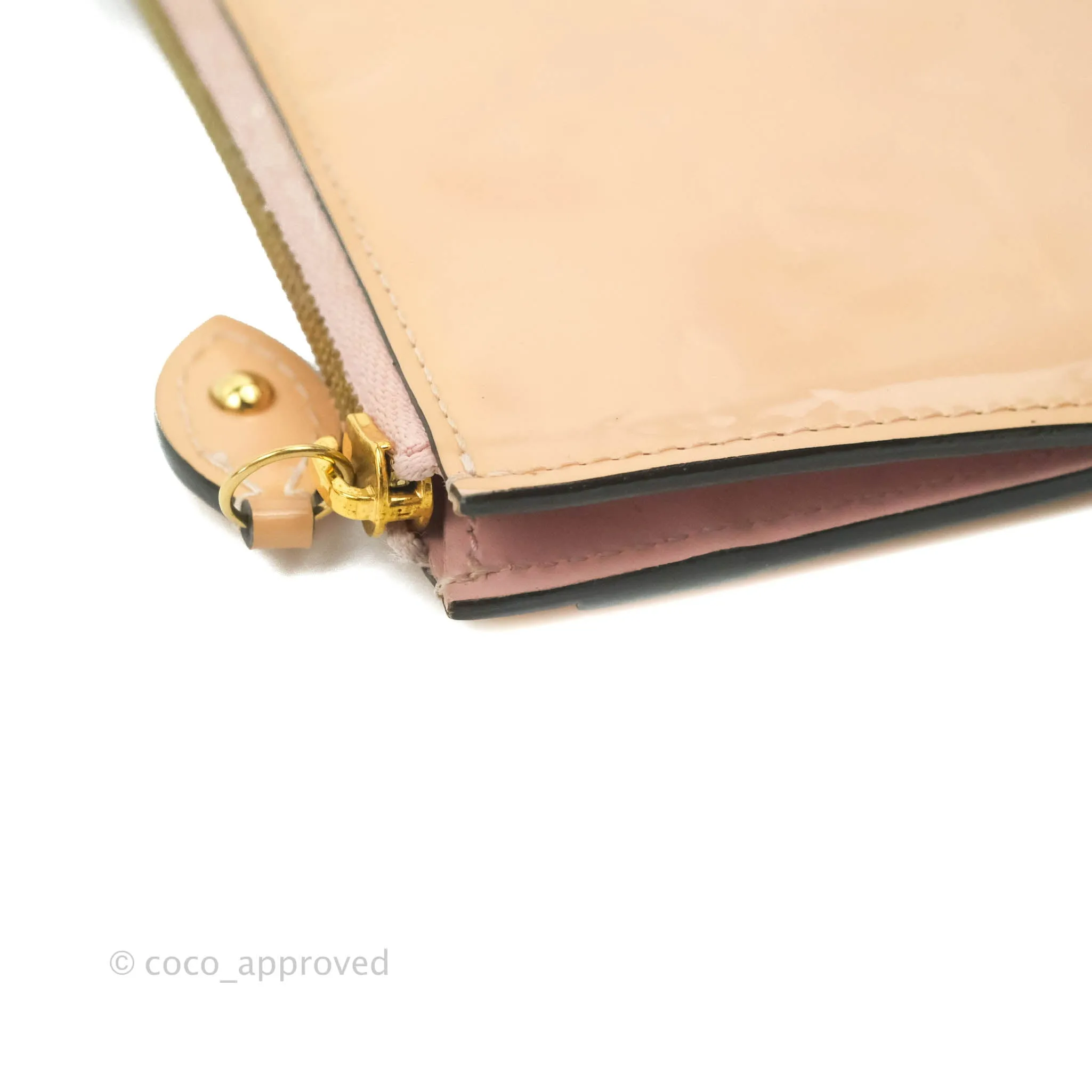 Louis Vuitton Pink Patent Key Pouch Gold Hardware