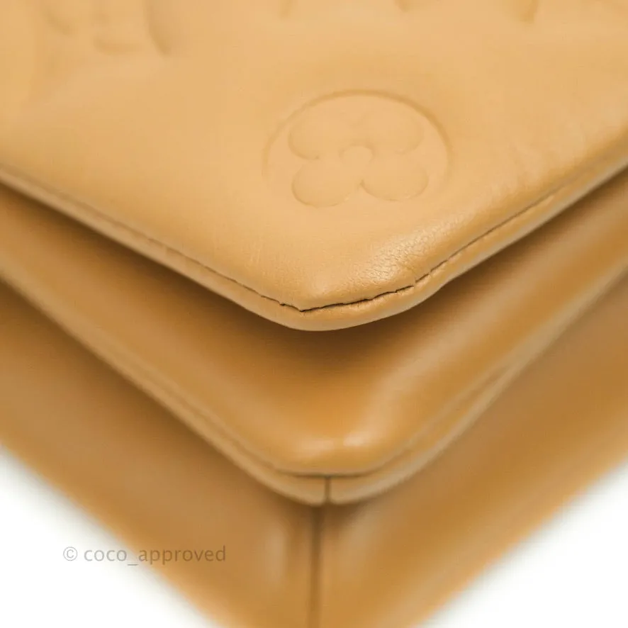 Louis Vuitton Pochette Coussin Monogram Caramel Beige Gold Hardware
