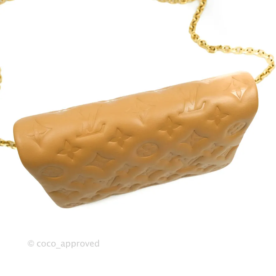 Louis Vuitton Pochette Coussin Monogram Caramel Beige Gold Hardware