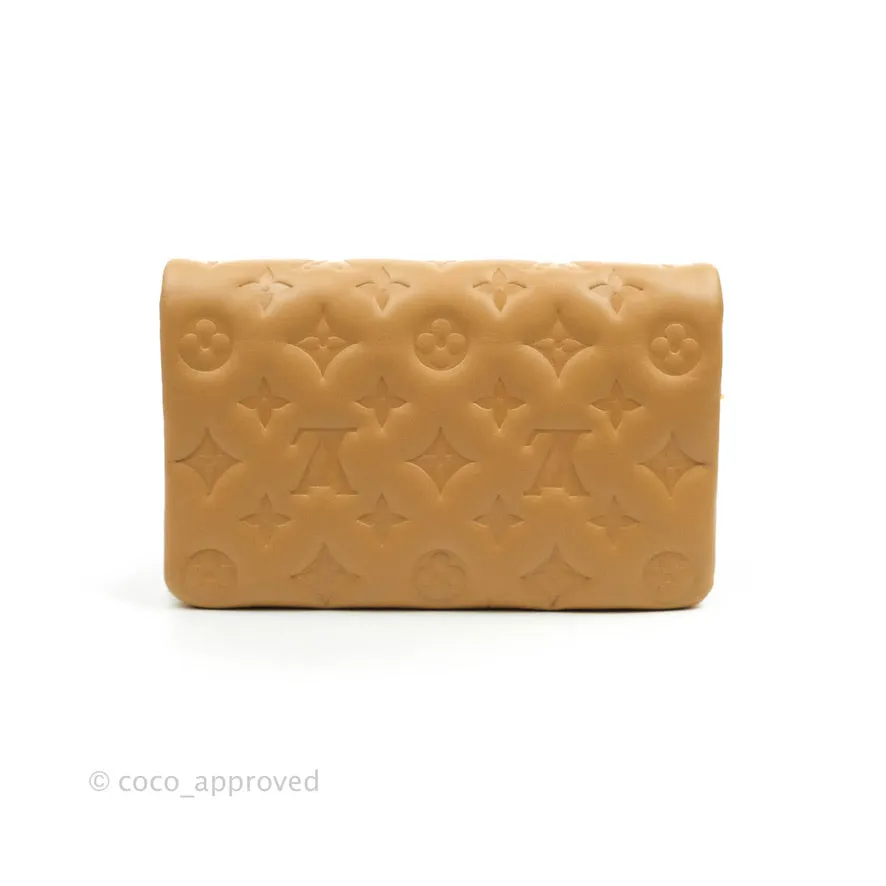 Louis Vuitton Pochette Coussin Monogram Caramel Beige Gold Hardware