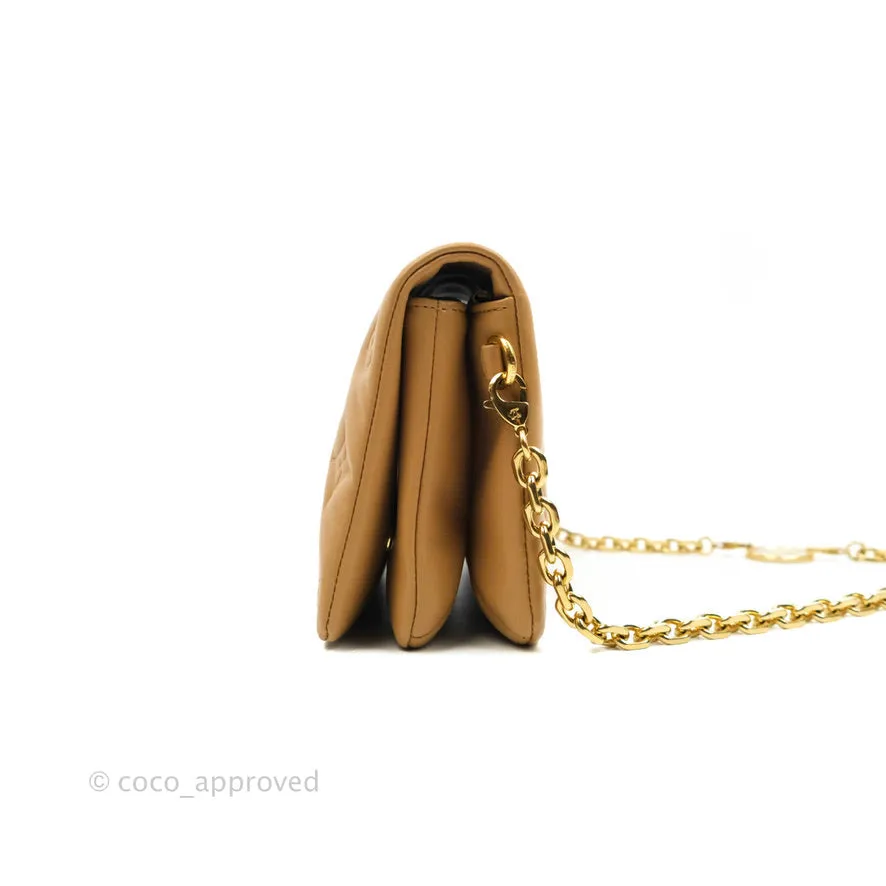 Louis Vuitton Pochette Coussin Monogram Caramel Beige Gold Hardware