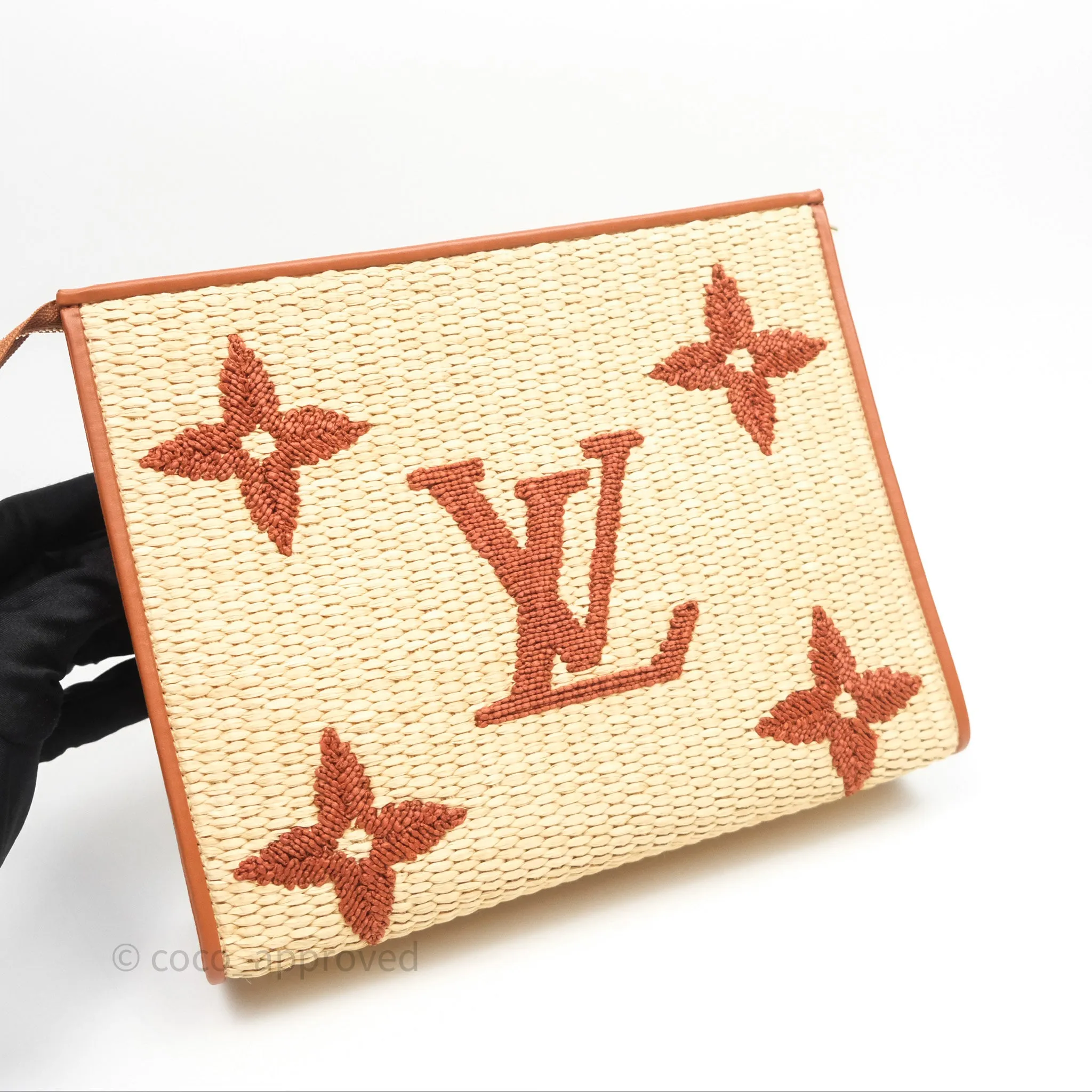 Louis Vuitton Raffia Monogram Giant Toiletry Pouch 26 Tan