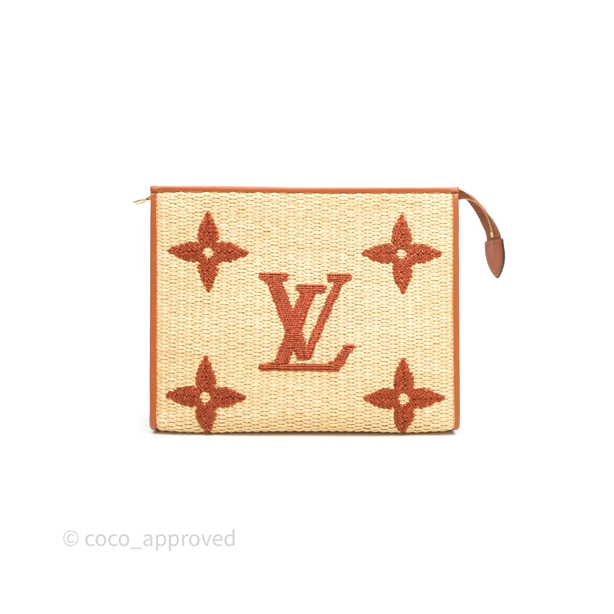 Louis Vuitton Raffia Monogram Giant Toiletry Pouch 26 Tan