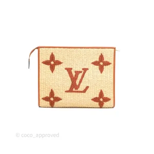 Louis Vuitton Raffia Monogram Giant Toiletry Pouch 26 Tan