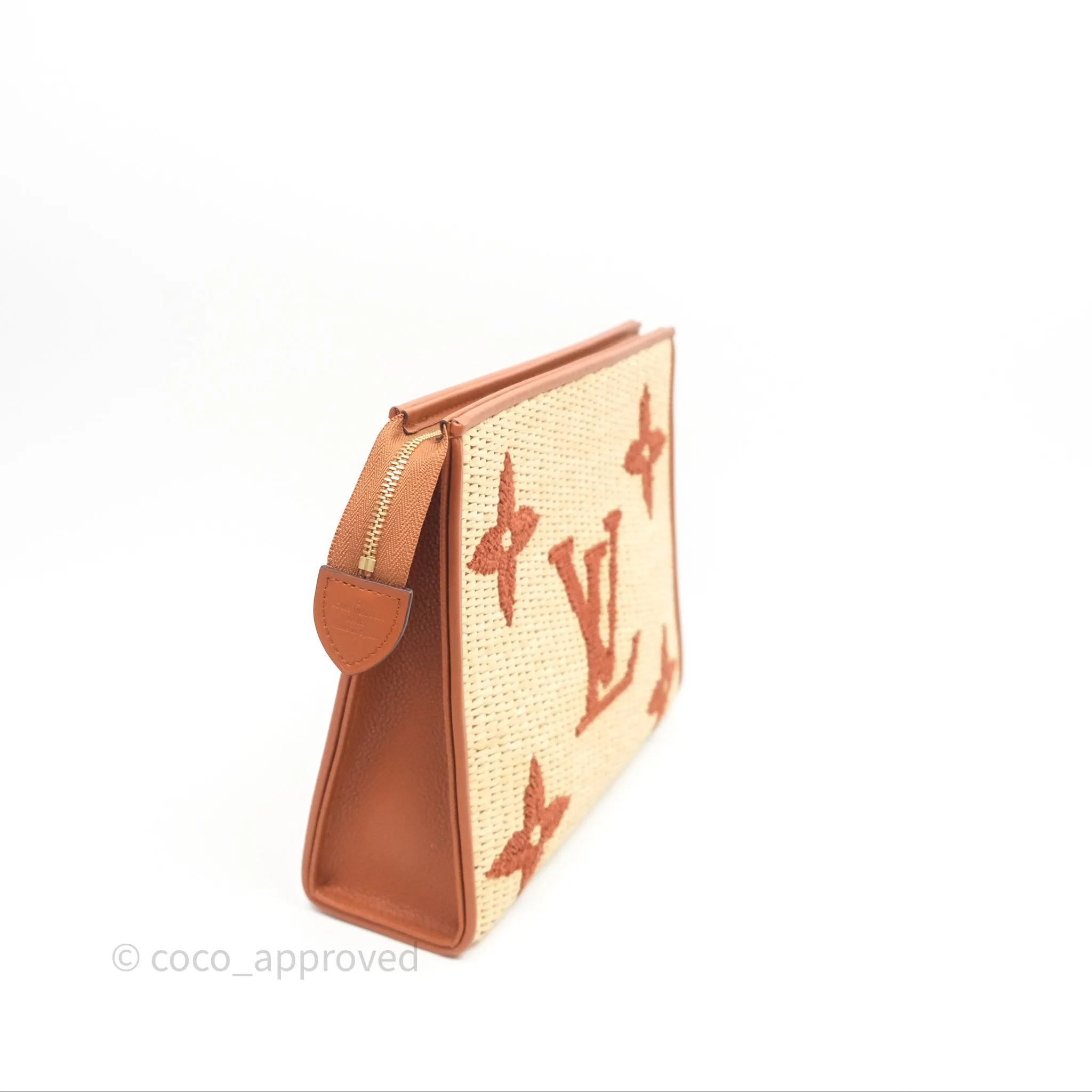 Louis Vuitton Raffia Monogram Giant Toiletry Pouch 26 Tan