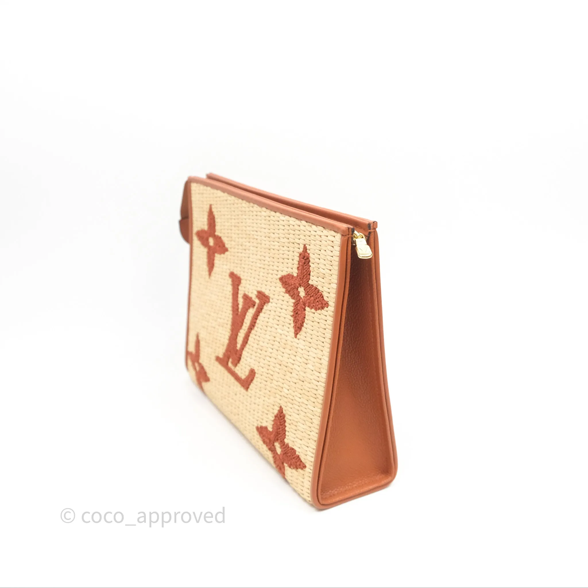 Louis Vuitton Raffia Monogram Giant Toiletry Pouch 26 Tan