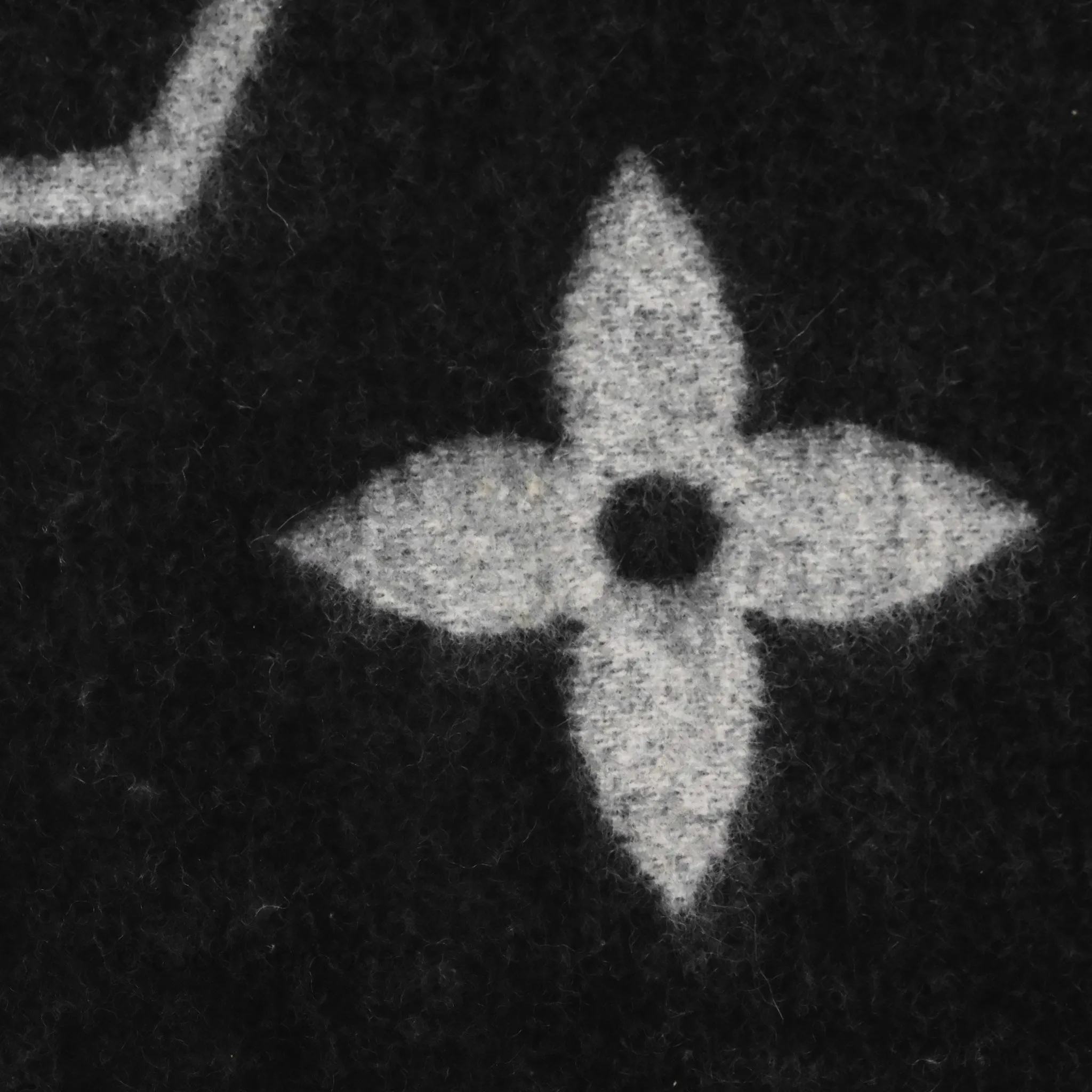 Louis Vuitton Reykjavik Scarf Cashmere Black Light Grey