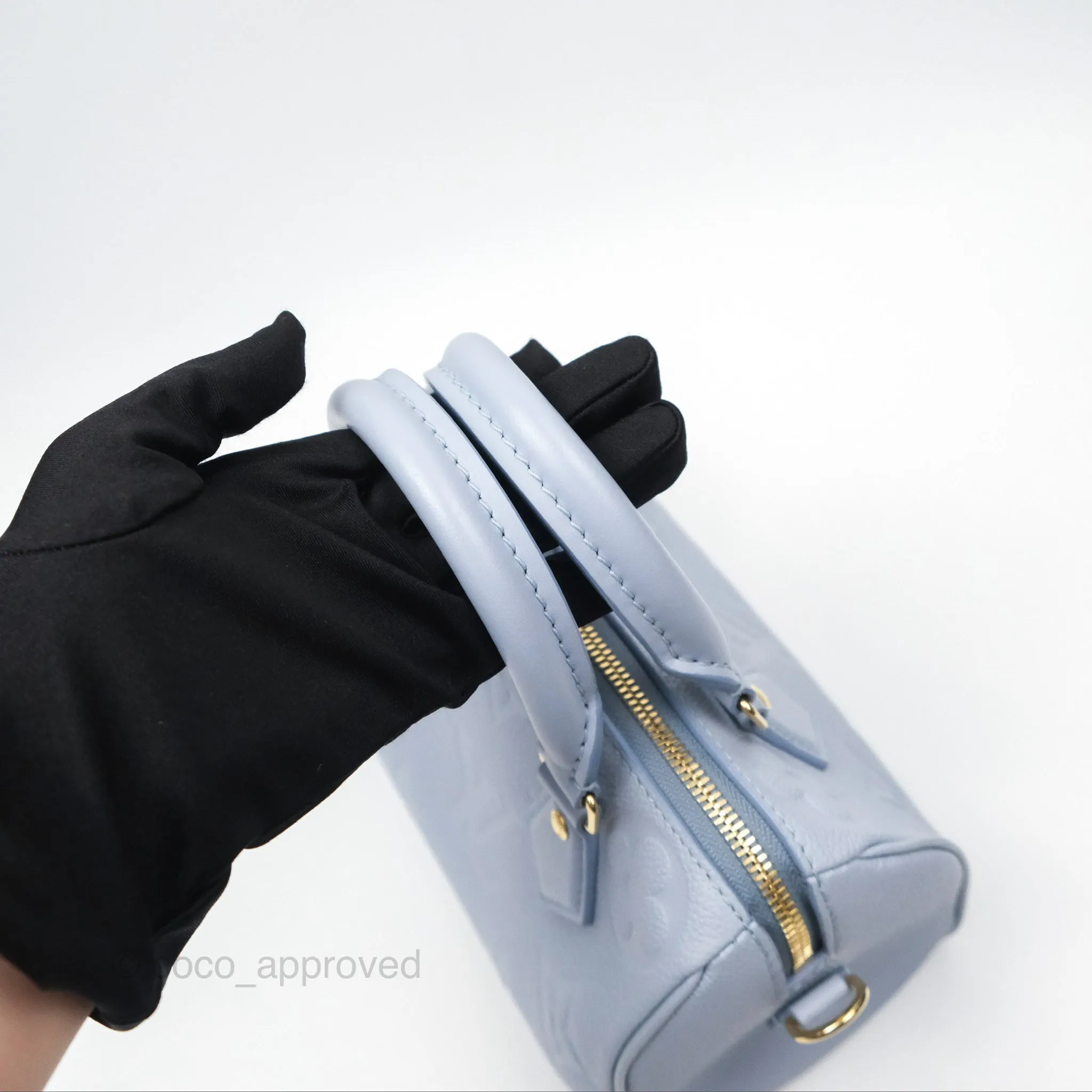 Louis Vuitton Speedy Bandoulire 20 Monogram Empreinte Leather Blue Hour