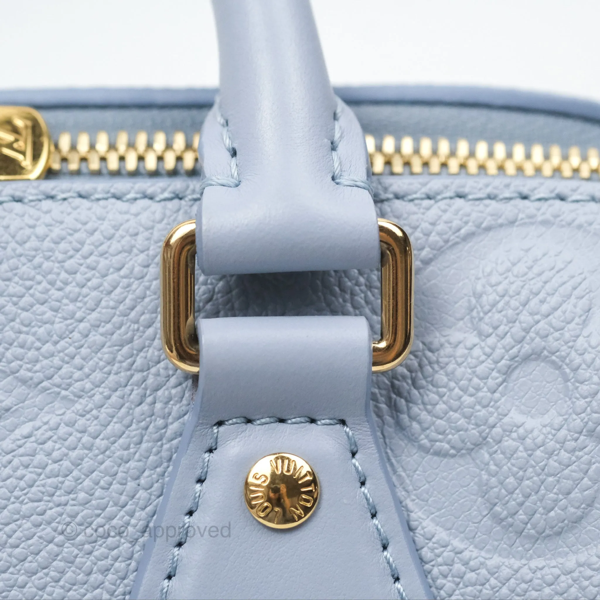 Louis Vuitton Speedy Bandoulire 20 Monogram Empreinte Leather Blue Hour