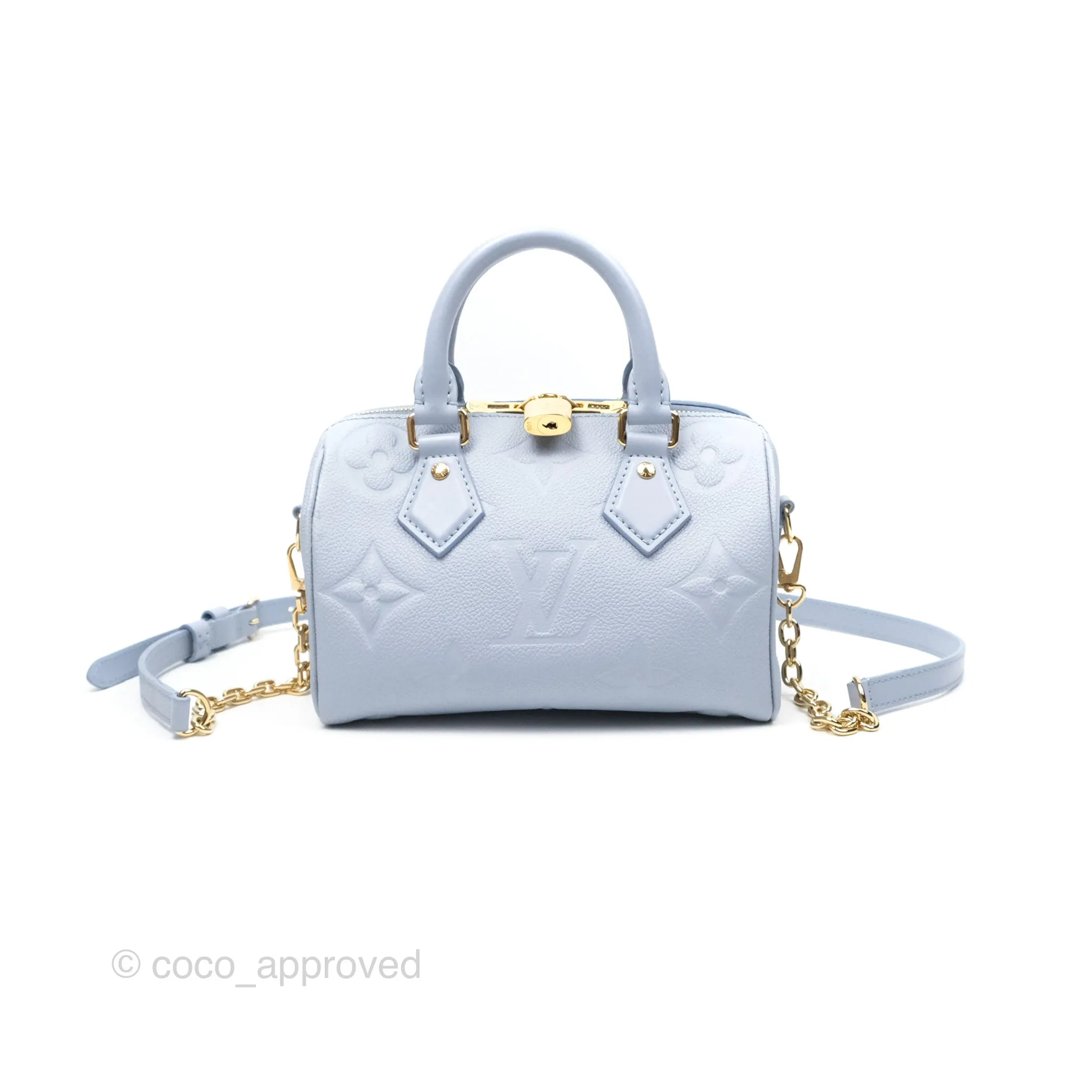 Louis Vuitton Speedy Bandoulire 20 Monogram Empreinte Leather Blue Hour