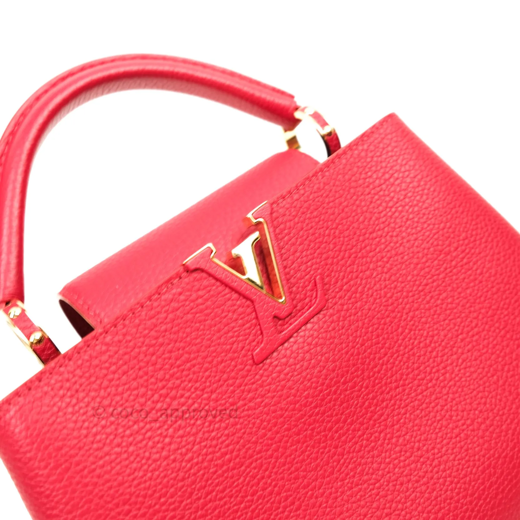 Louis Vuitton Taurillon Capucines BB Red Gold Hardware