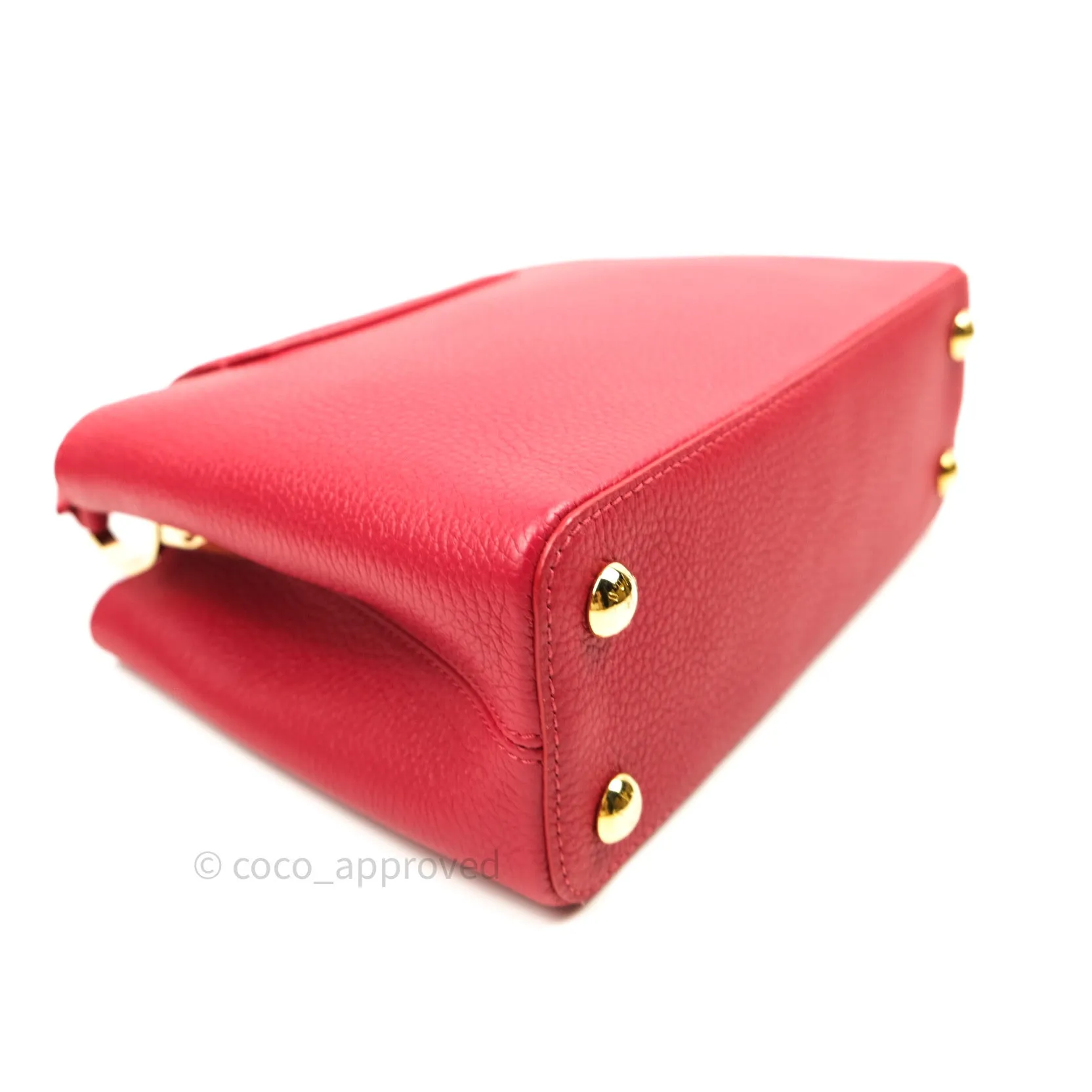Louis Vuitton Taurillon Capucines BB Red Gold Hardware