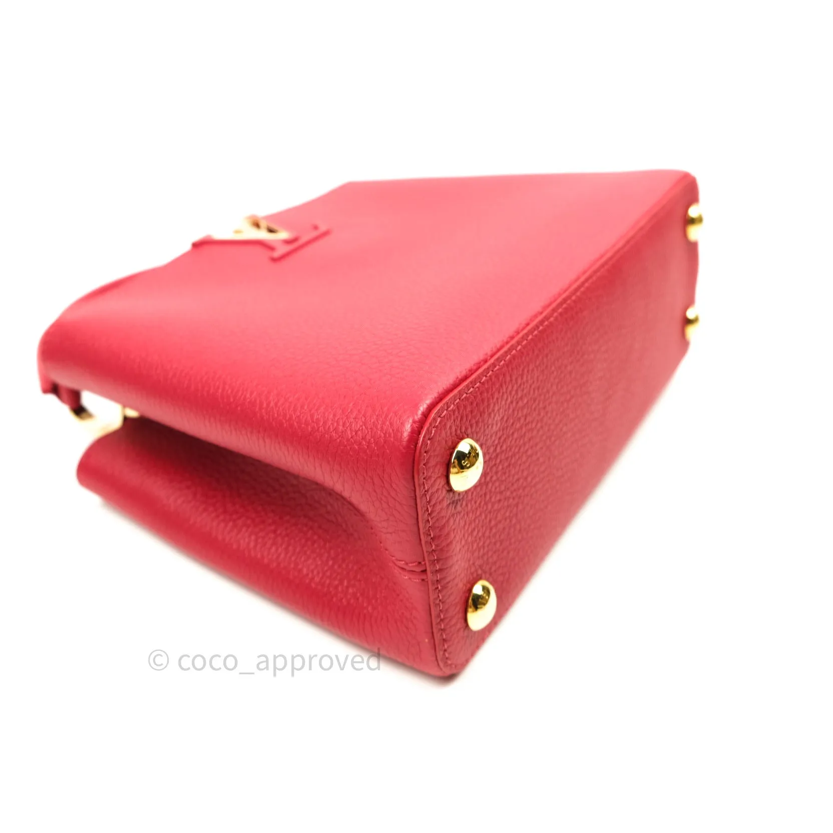 Louis Vuitton Taurillon Capucines BB Red Gold Hardware