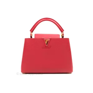 Louis Vuitton Taurillon Capucines BB Red Gold Hardware