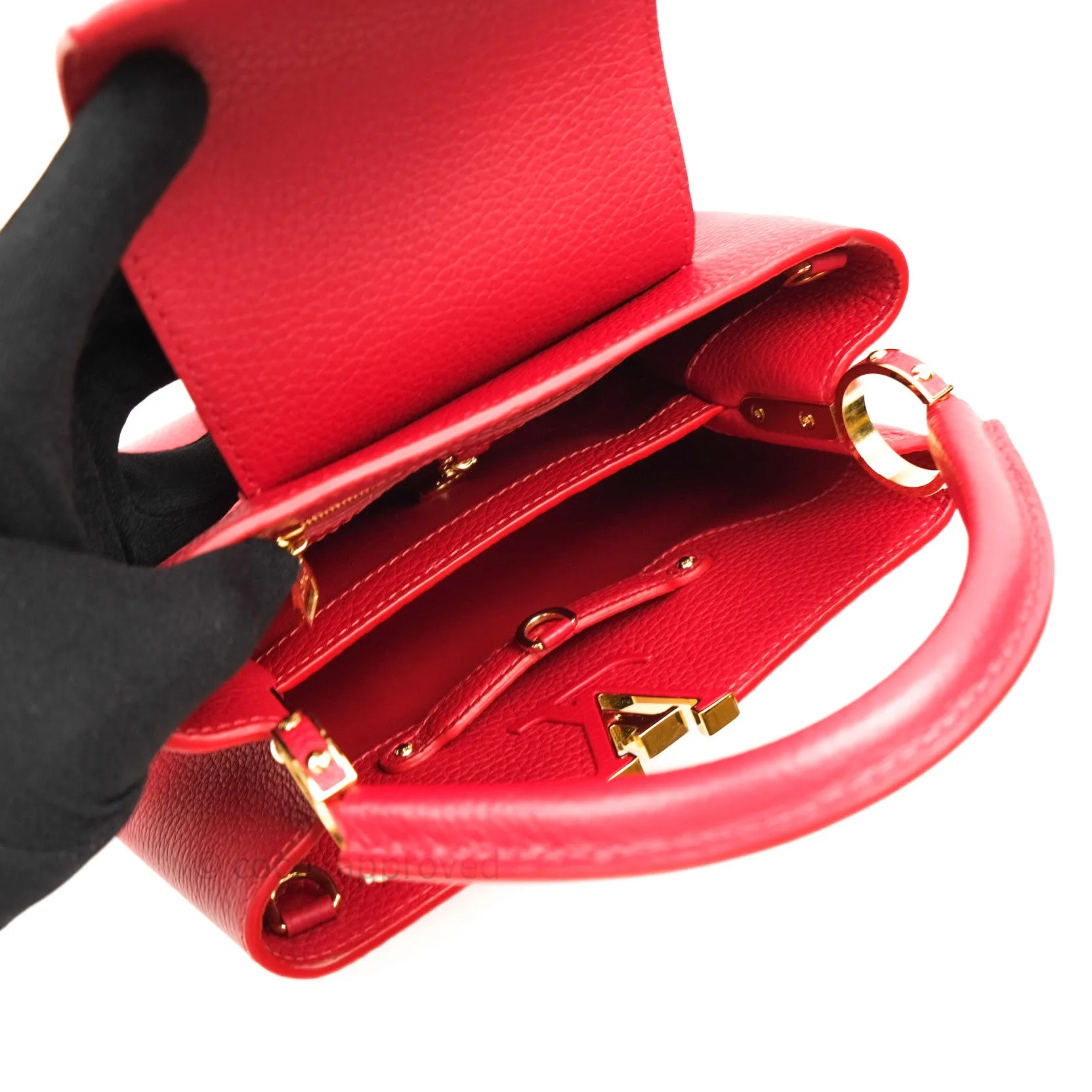 Louis Vuitton Taurillon Capucines BB Red Gold Hardware