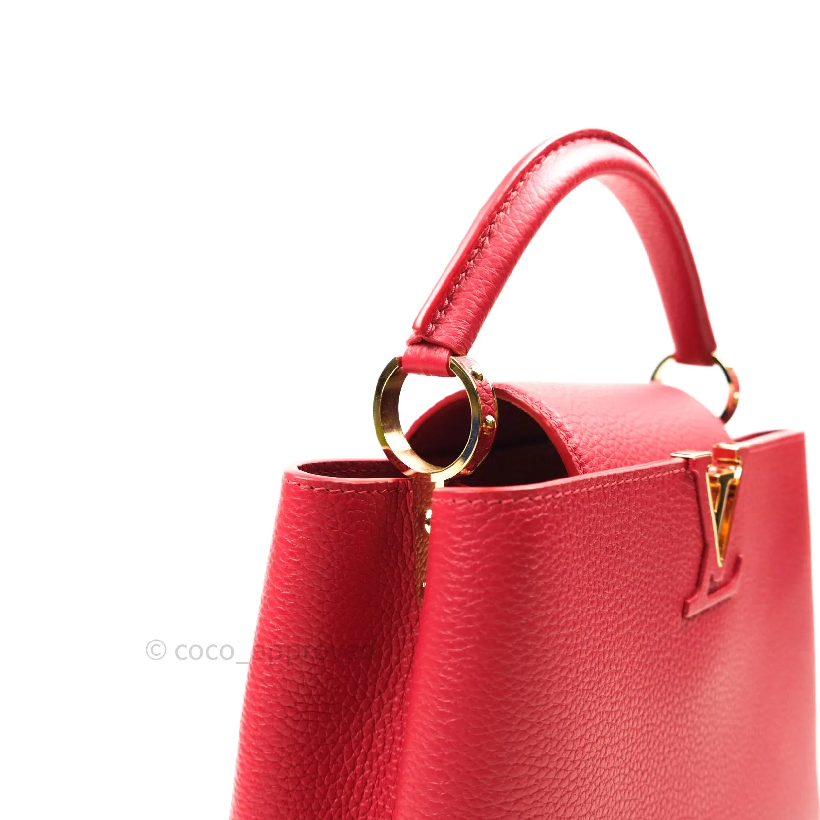 Louis Vuitton Taurillon Capucines BB Red Gold Hardware