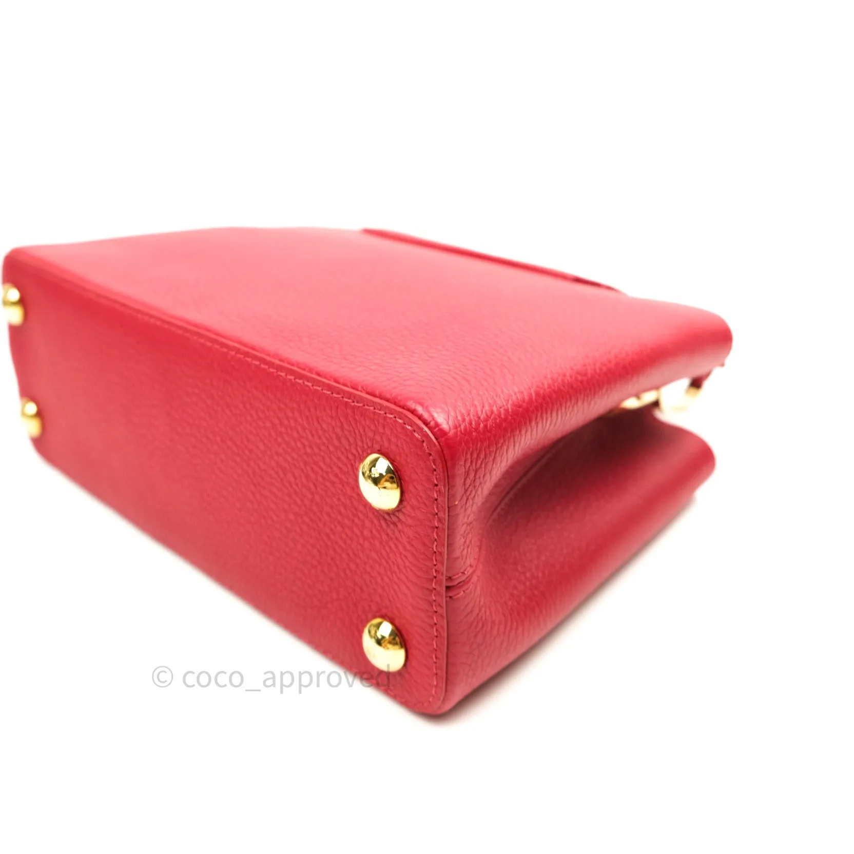 Louis Vuitton Taurillon Capucines BB Red Gold Hardware