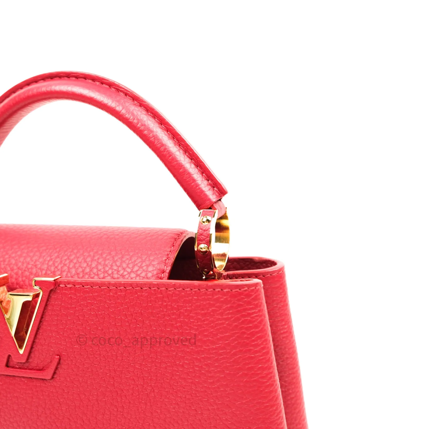 Louis Vuitton Taurillon Capucines BB Red Gold Hardware