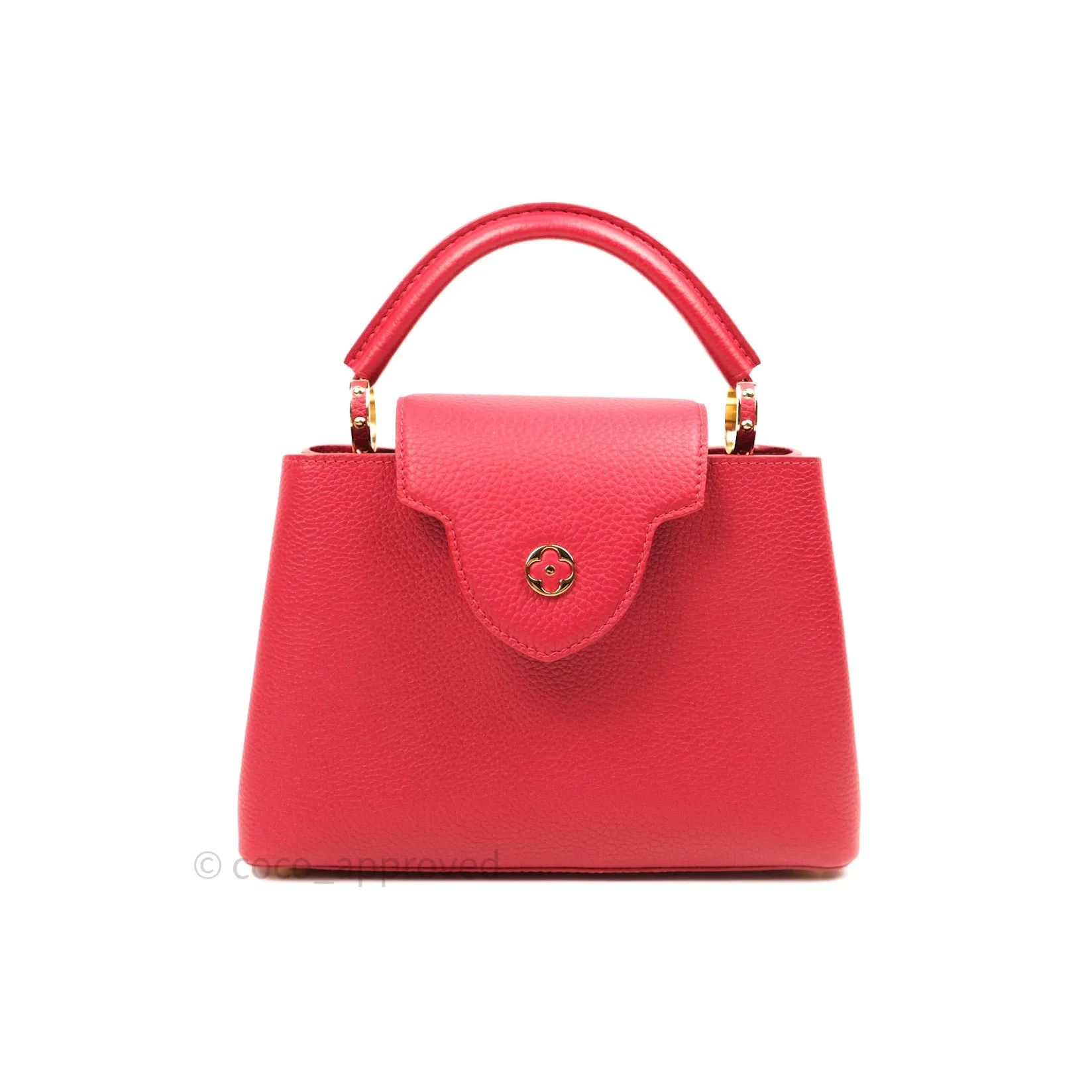 Louis Vuitton Taurillon Capucines BB Red Gold Hardware