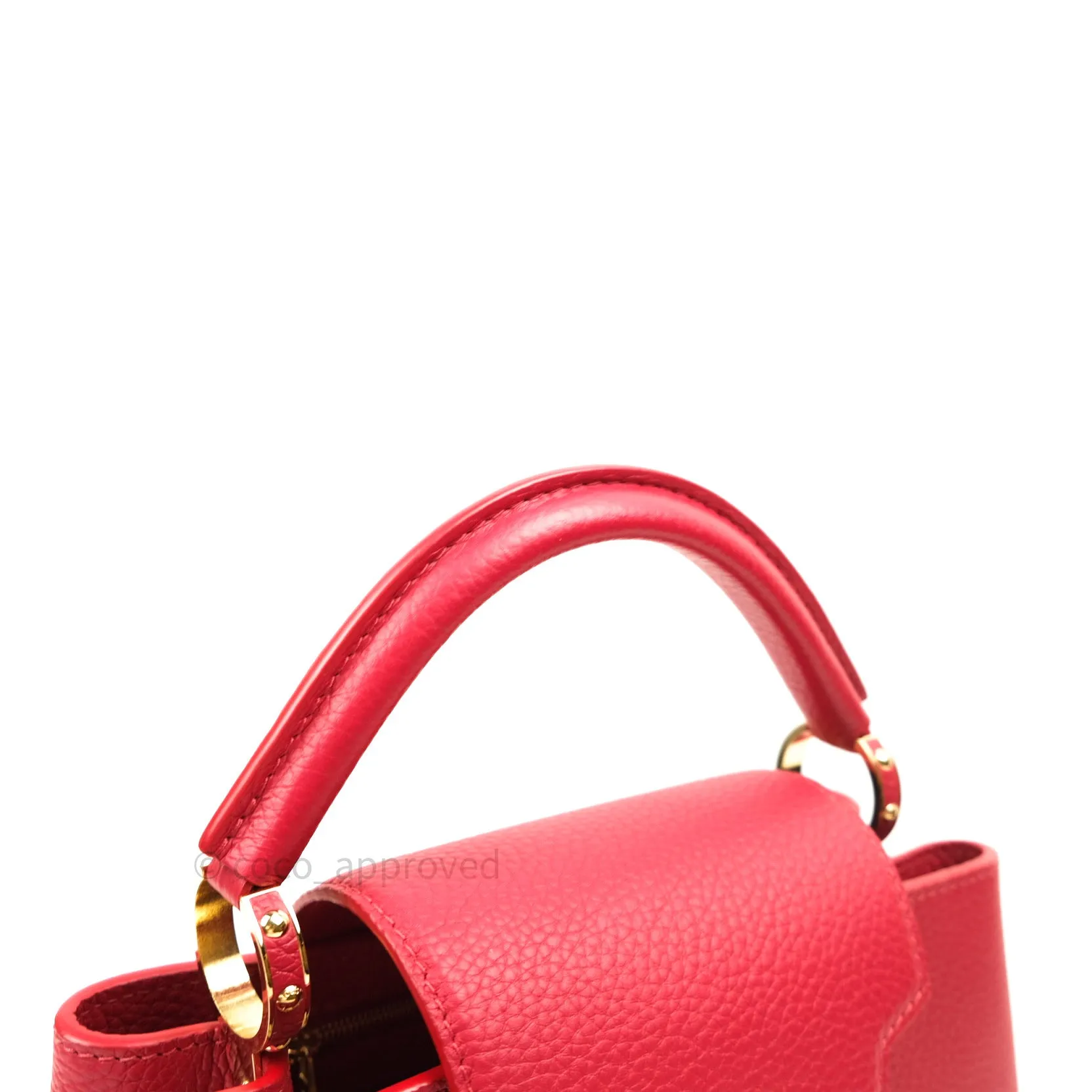 Louis Vuitton Taurillon Capucines BB Red Gold Hardware
