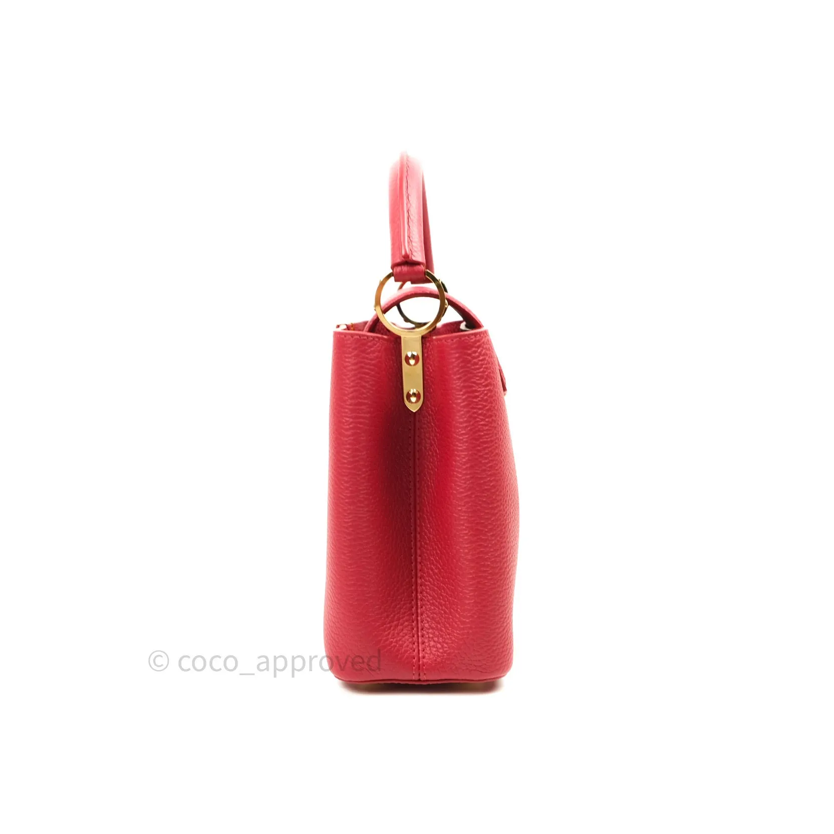 Louis Vuitton Taurillon Capucines BB Red Gold Hardware