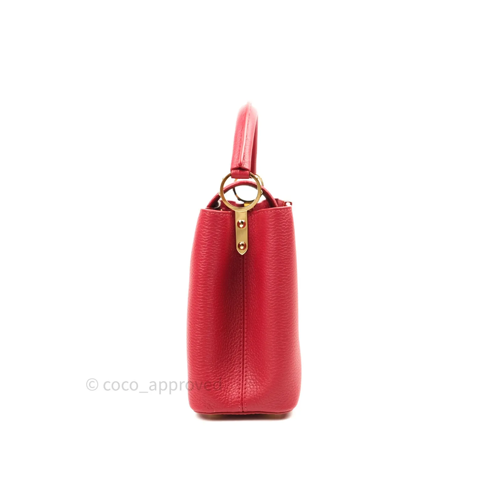 Louis Vuitton Taurillon Capucines BB Red Gold Hardware