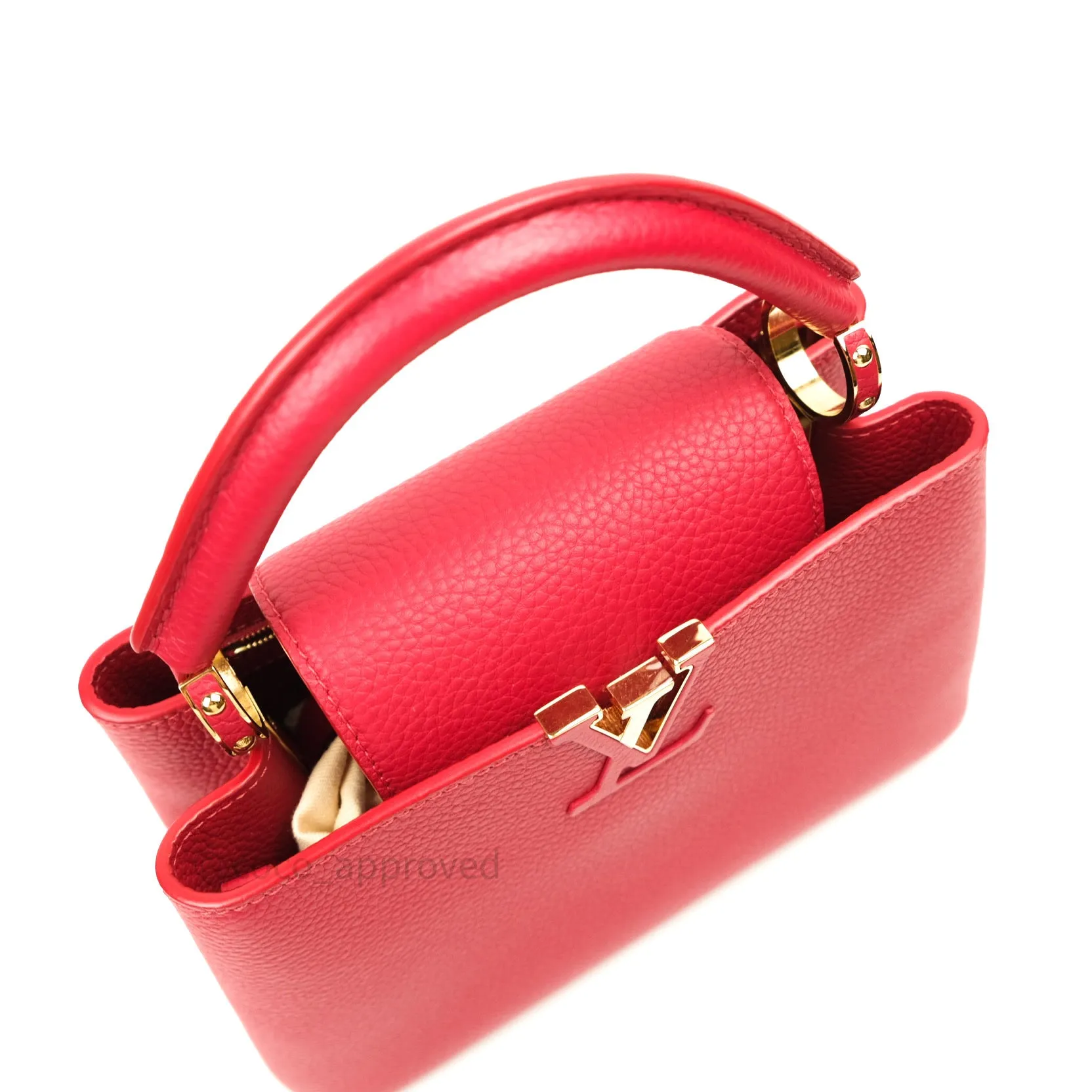 Louis Vuitton Taurillon Capucines BB Red Gold Hardware