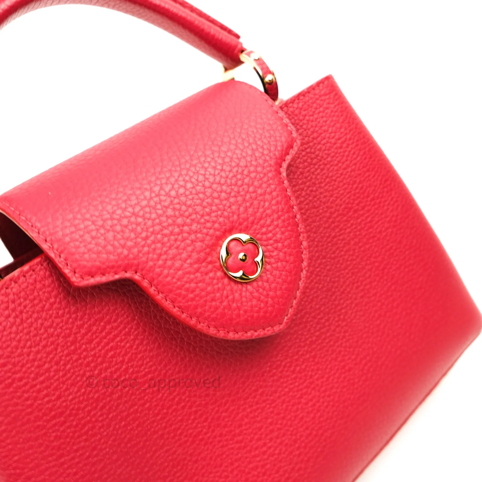 Louis Vuitton Taurillon Capucines BB Red Gold Hardware