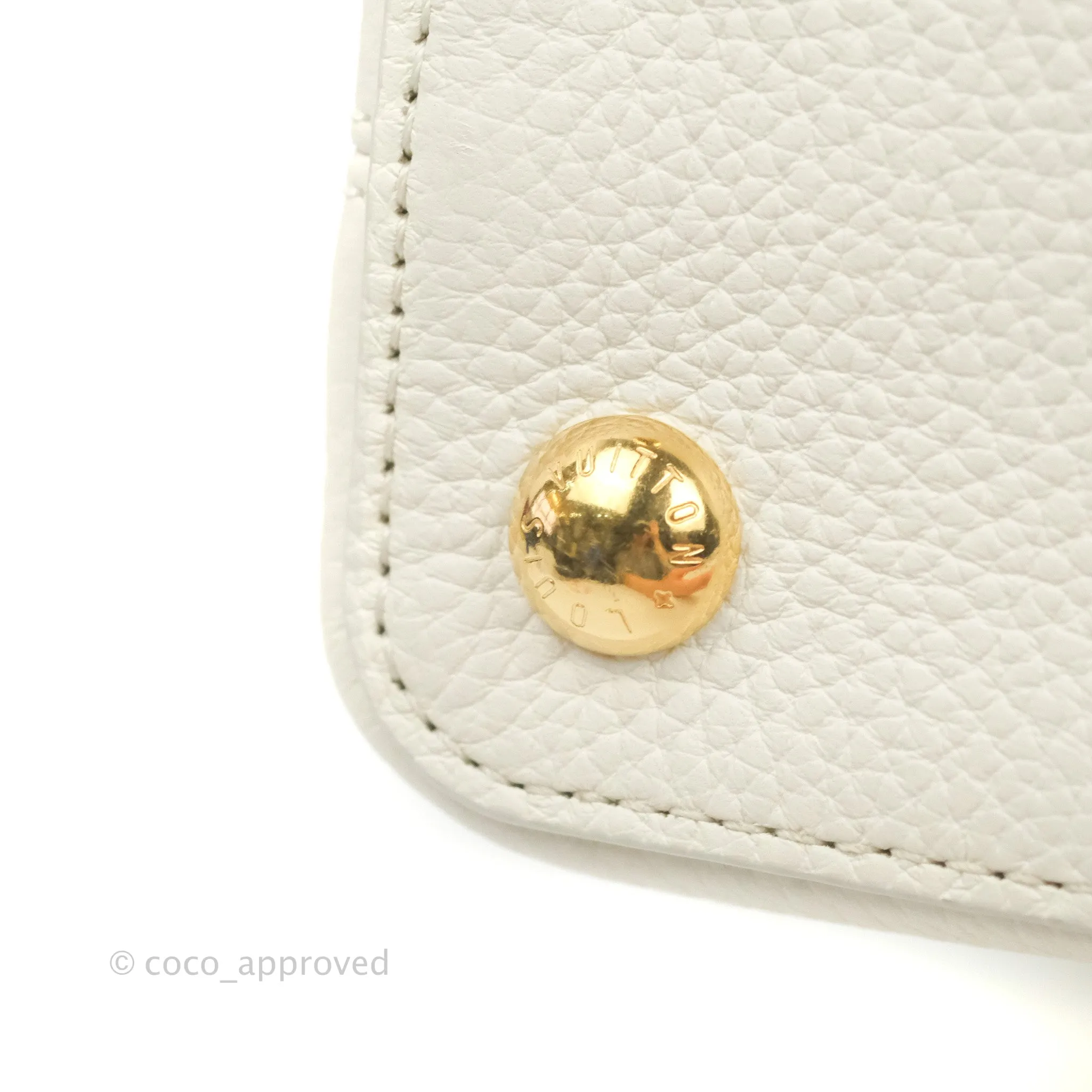 Louis Vuitton Taurillon Capucines BB Snow / Cedrat