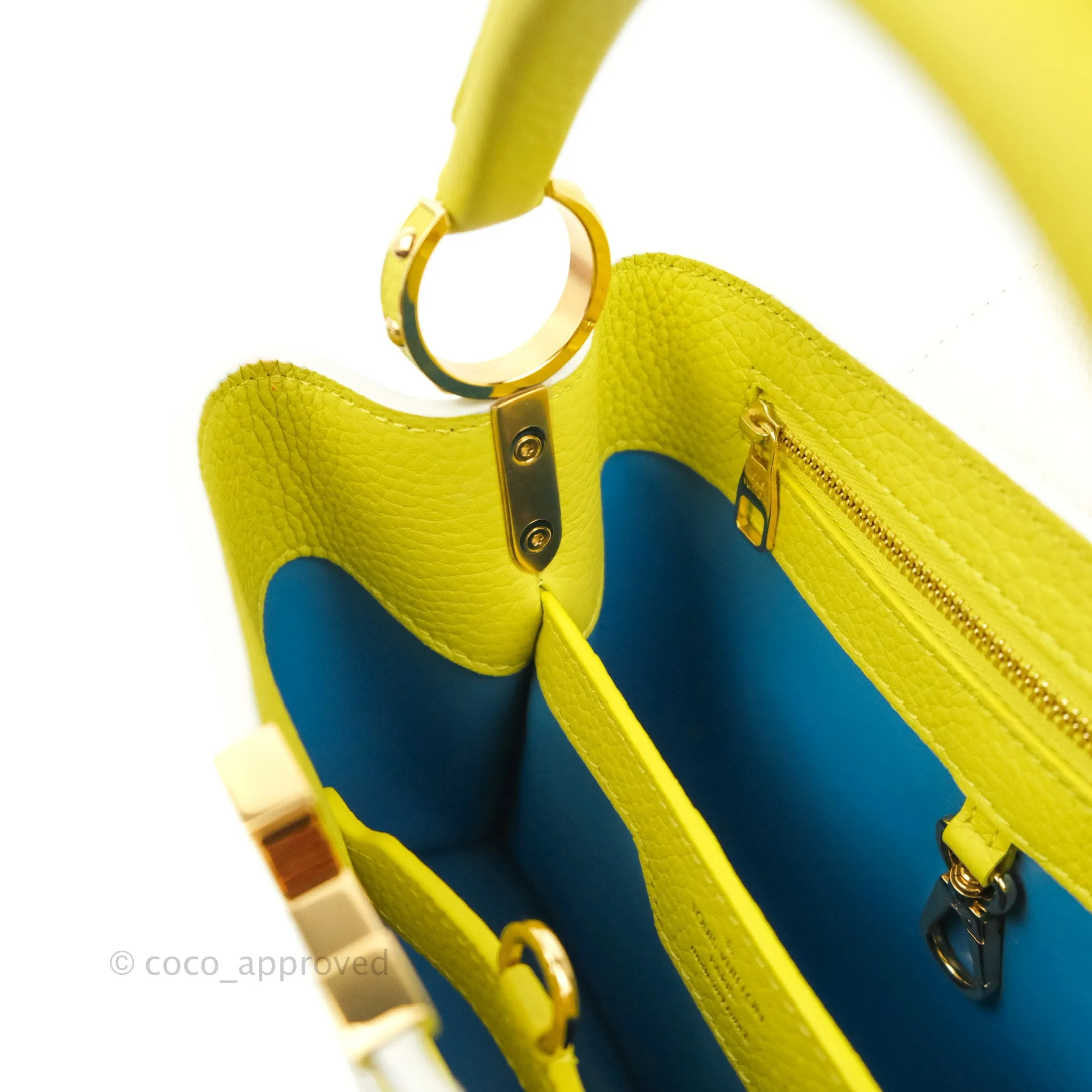 Louis Vuitton Taurillon Capucines BB Snow / Cedrat