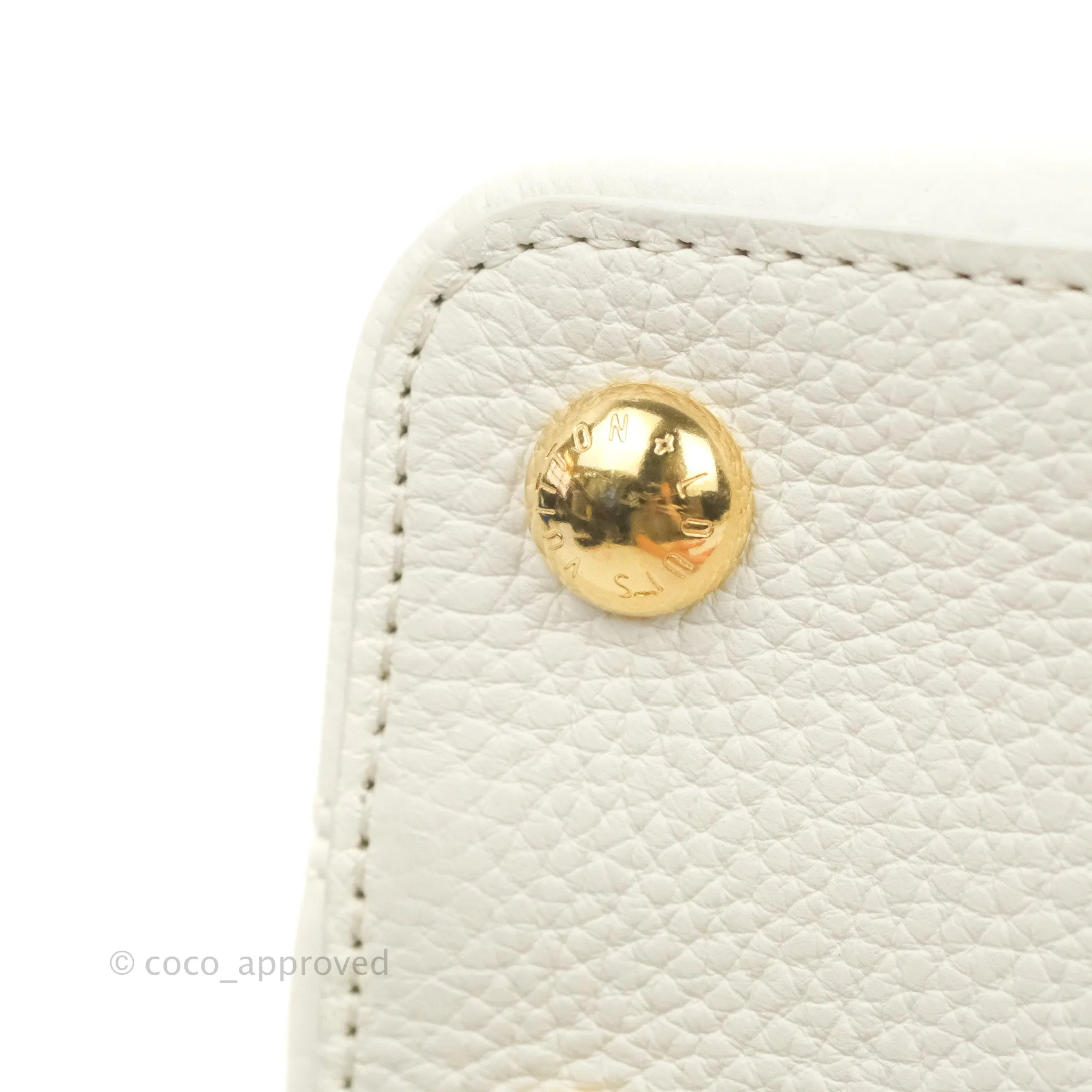 Louis Vuitton Taurillon Capucines BB Snow / Cedrat
