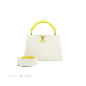 Louis Vuitton Taurillon Capucines BB Snow / Cedrat
